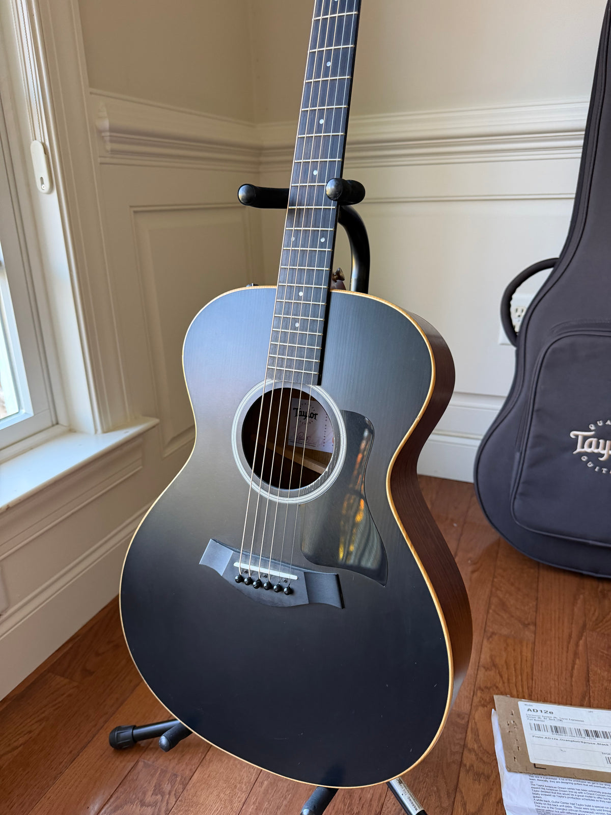 2020 Taylor AD12e Prototype Spruce Top Ovangkol Back and Sides American Dream - Ebony Black
