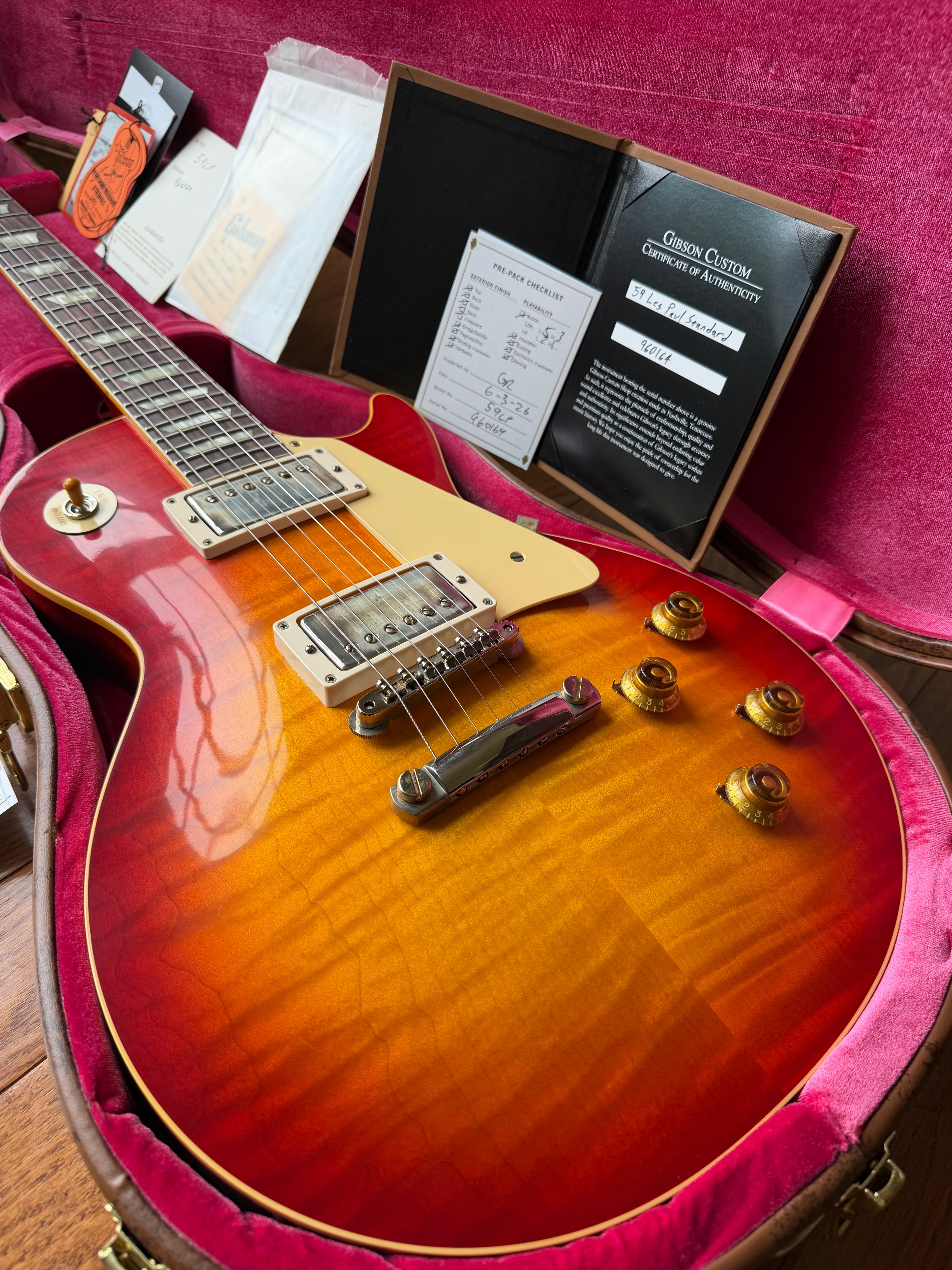 2026 Gibson Custom Shop Les Paul ‘59 Reissue R9 VOS - Cherry Sunburst