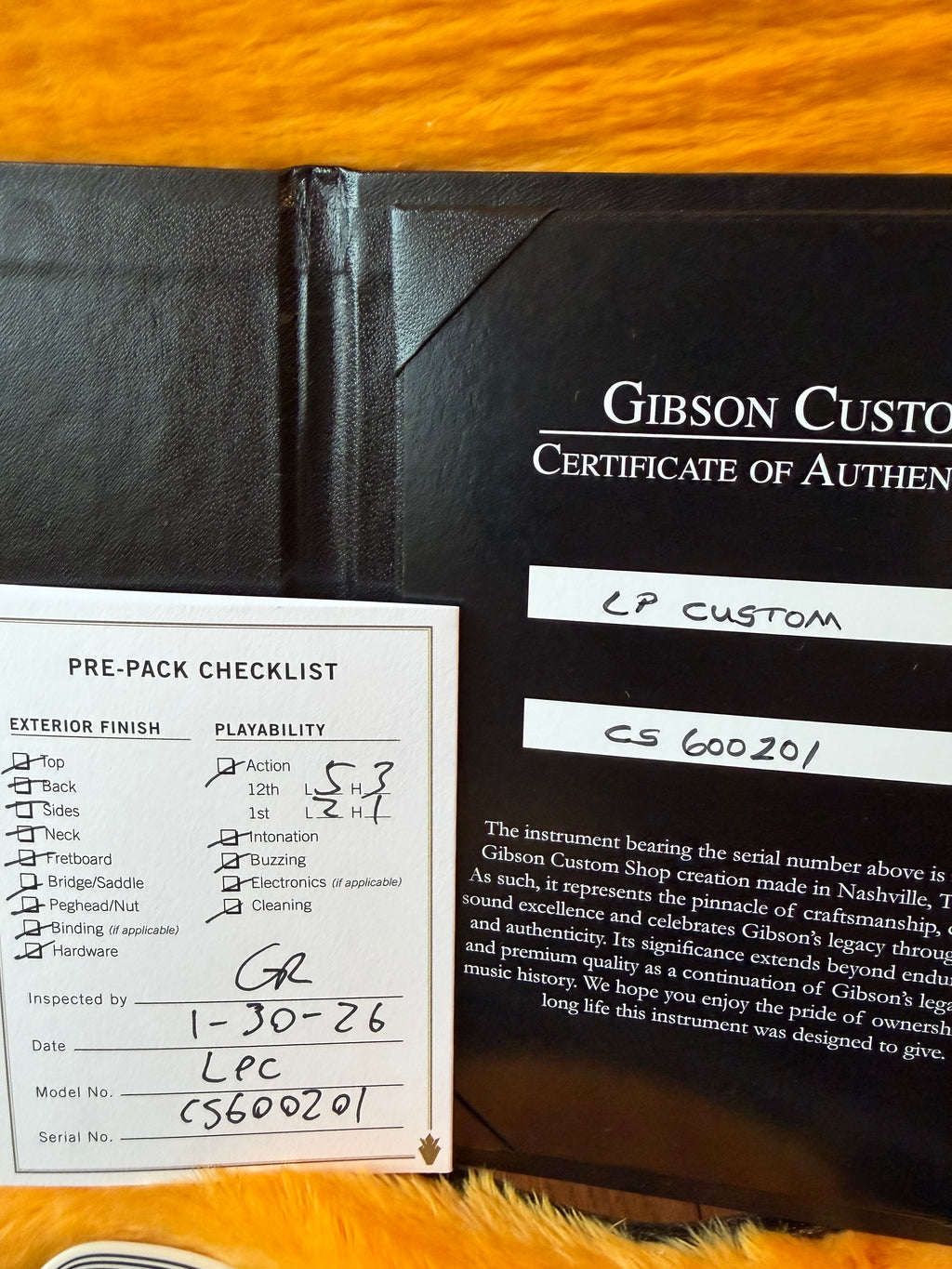 2026 Gibson Custom Shop Les Paul Custom - Ebony Black