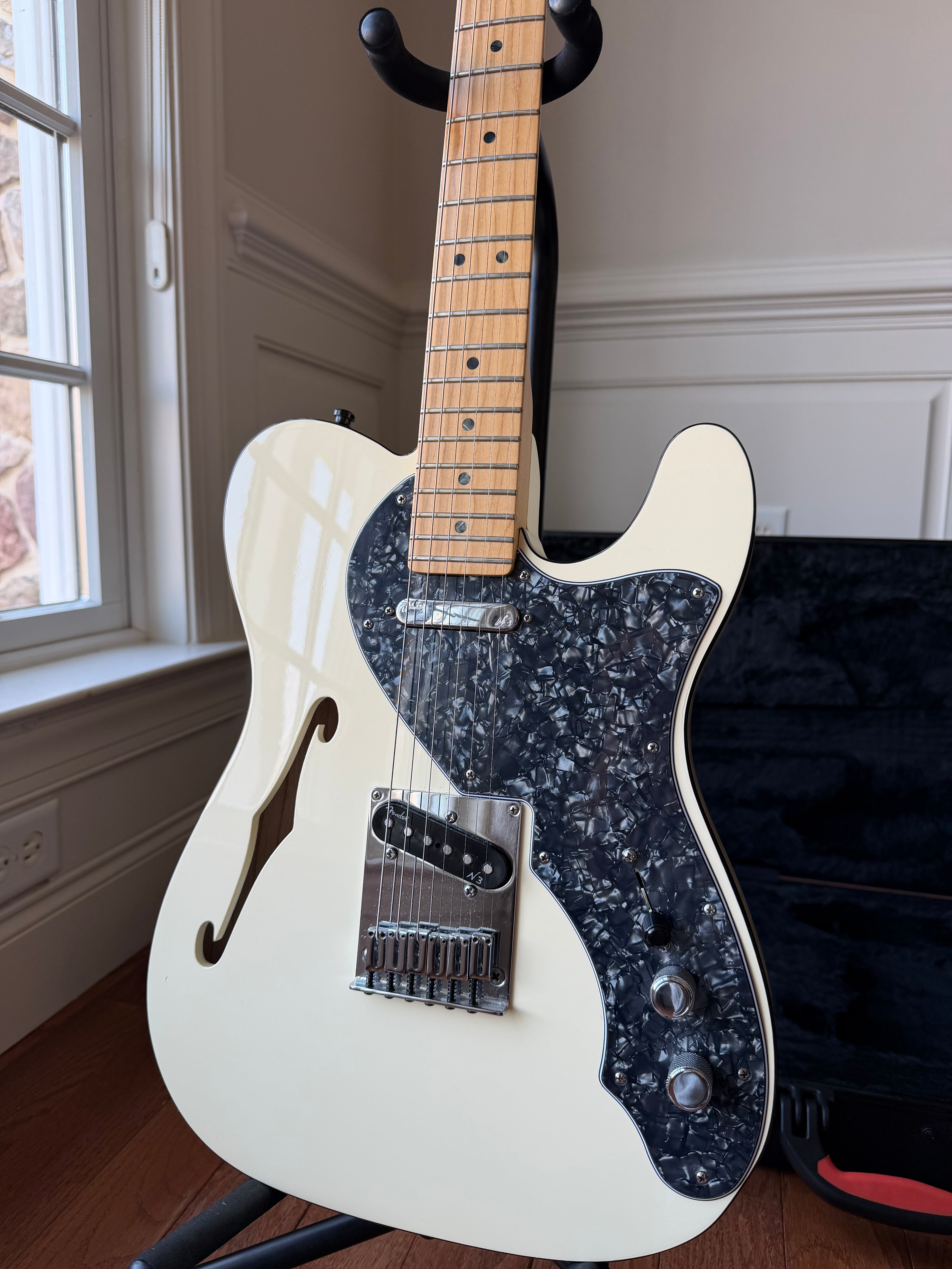 2013 Fender American Deluxe Telecaster Thinline - Olympic White - Image 4