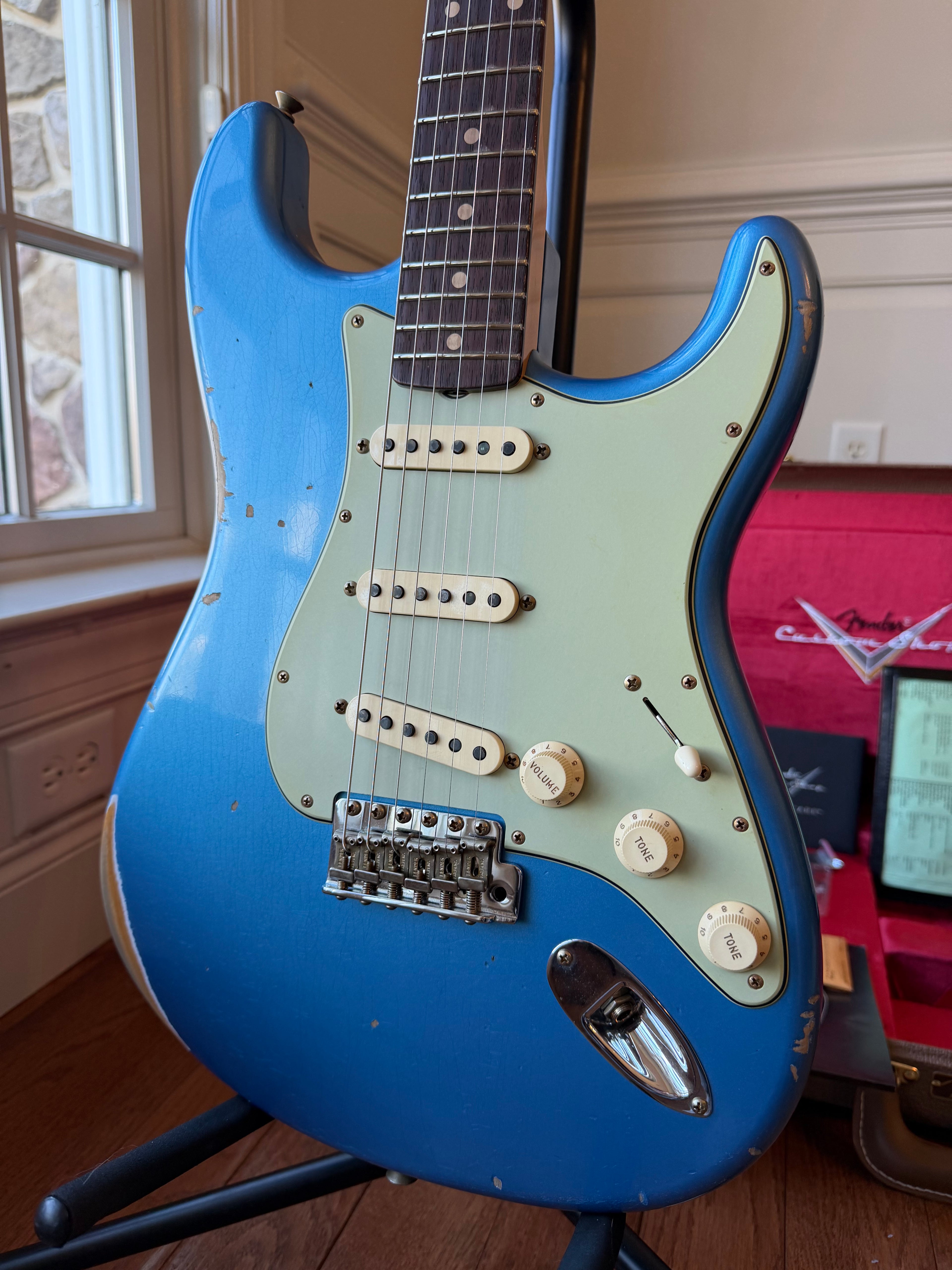 2025 Fender Custom Shop '60 Stratocaster LR25 Relic Limited Edition Matching Headstock - Aged Lake Placid Blue - Image 2