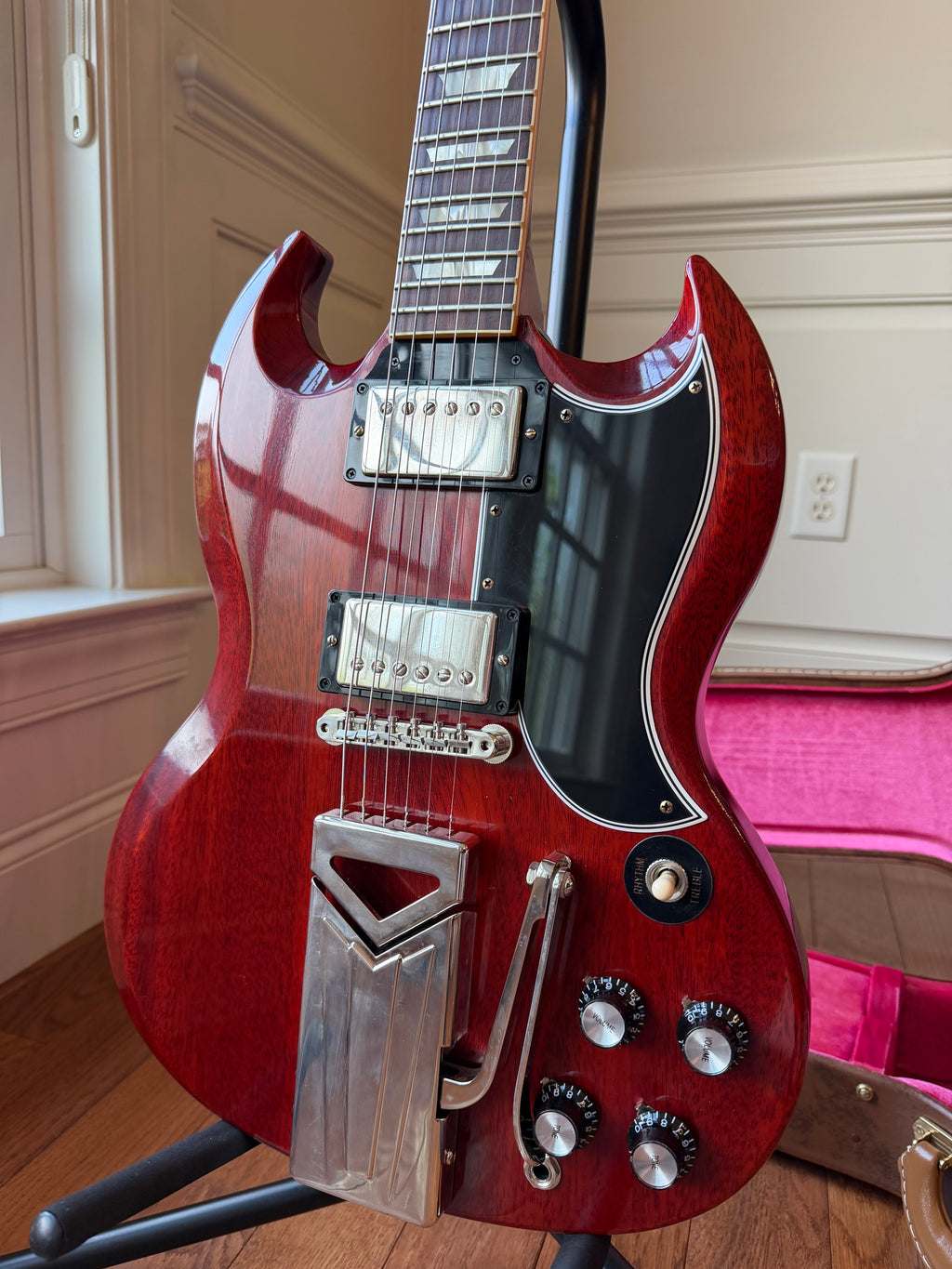 2021 Gibson Custom Shop ‘61 Les Paul SG 60th Anniversary Sideways Vibrola VOS - Cherry Red