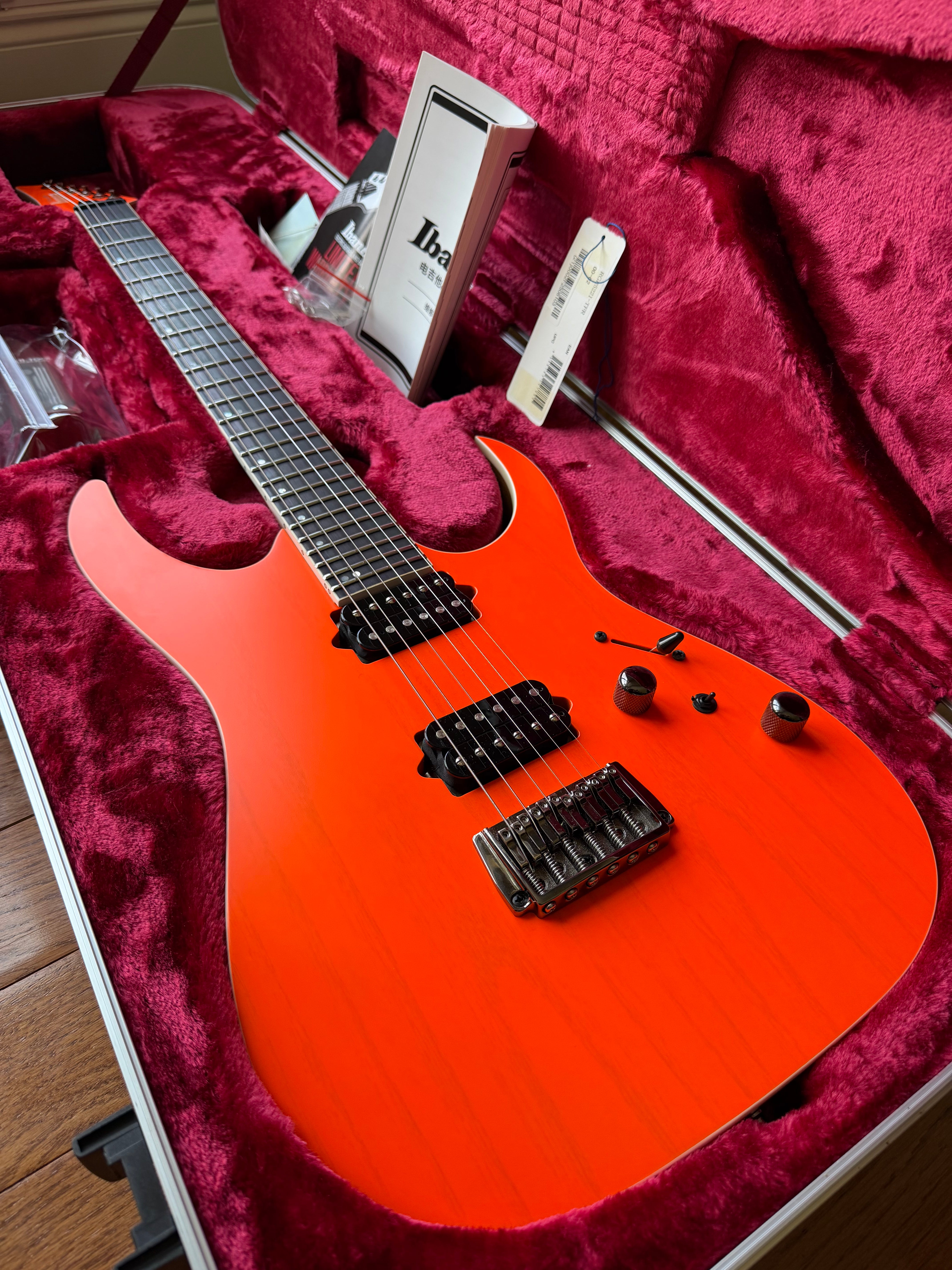 2025 Ibanez RG Prestige RGR5221 - Transparent Fluorescent Orange