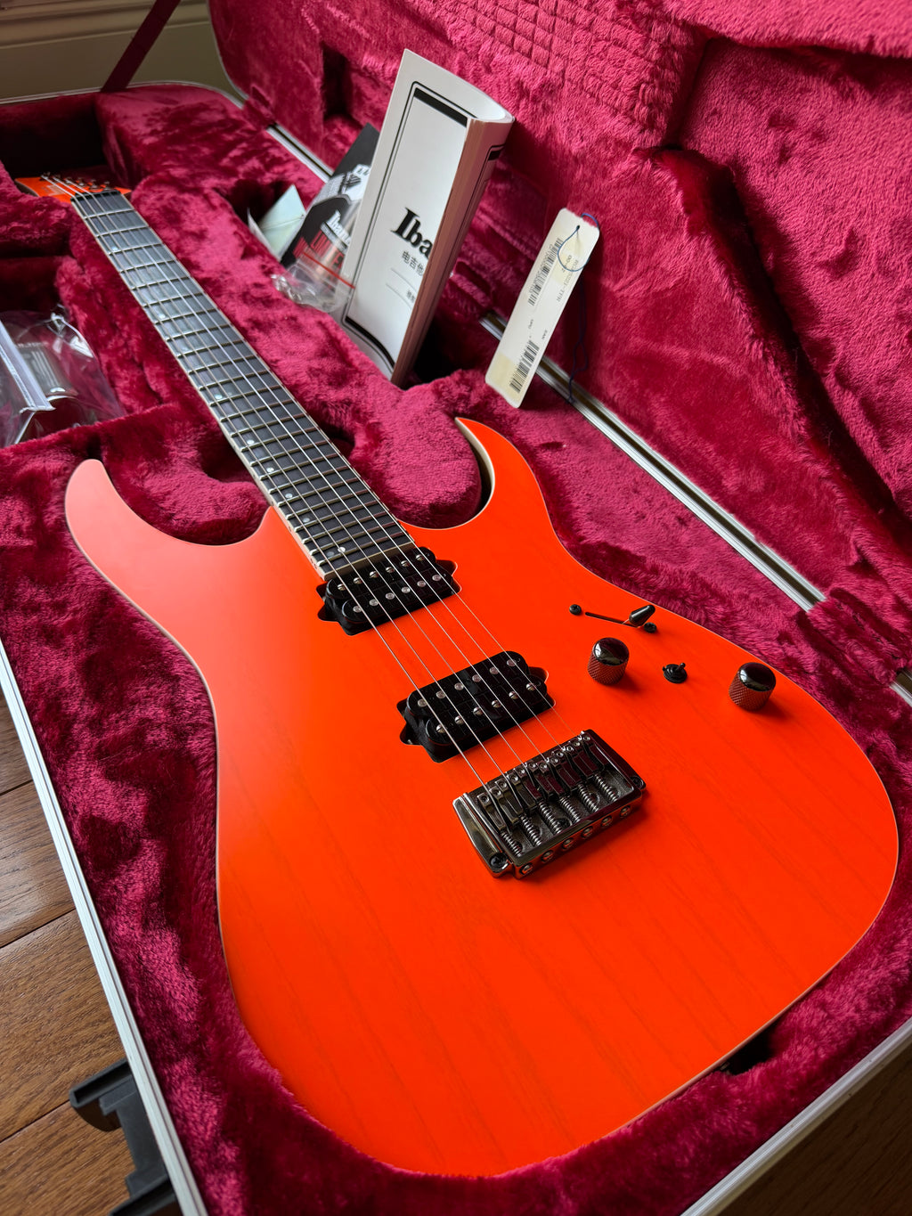 2025 Ibanez RG Prestige RGR5221 - Transparent Fluorescent Orange