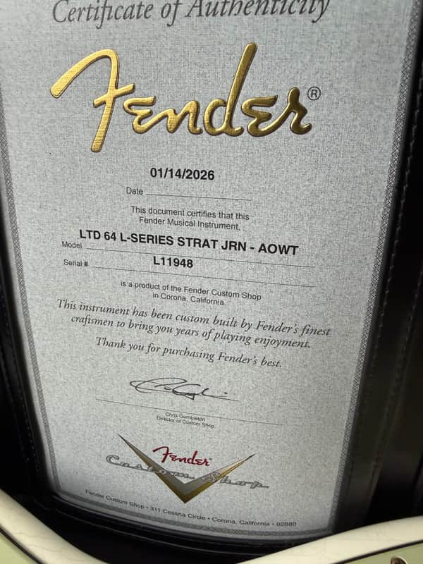 2026 Fender Custom Shop '64 Stratocaster L-Series Limited Journeyman - Aged Olympic White