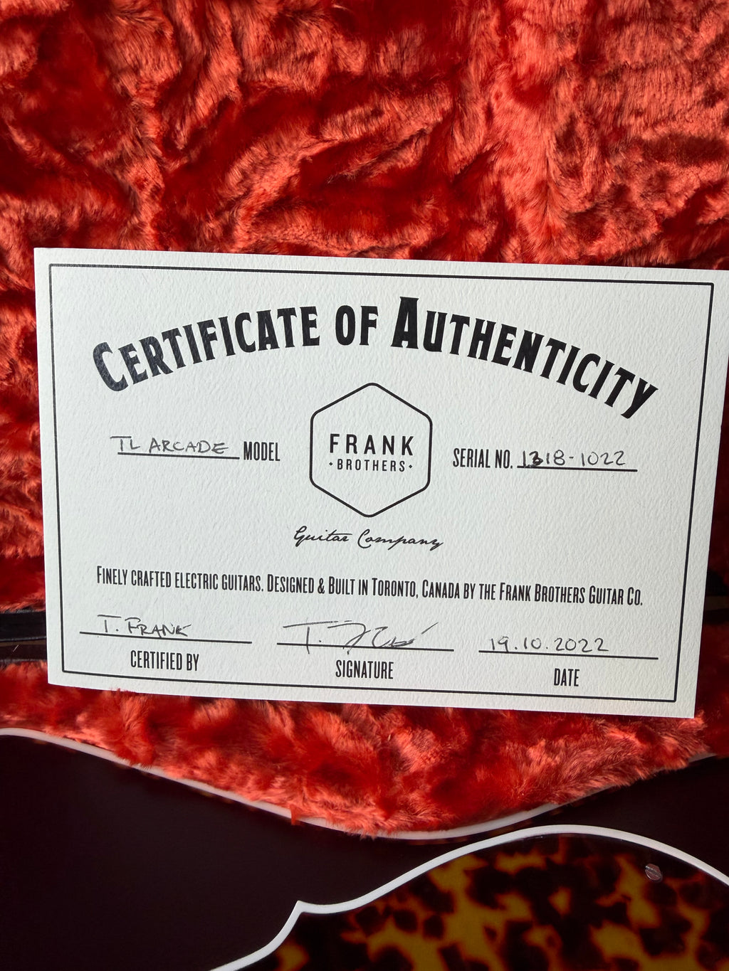 2022 Frank Brothers TL Arcade - Metallic Oxblood
