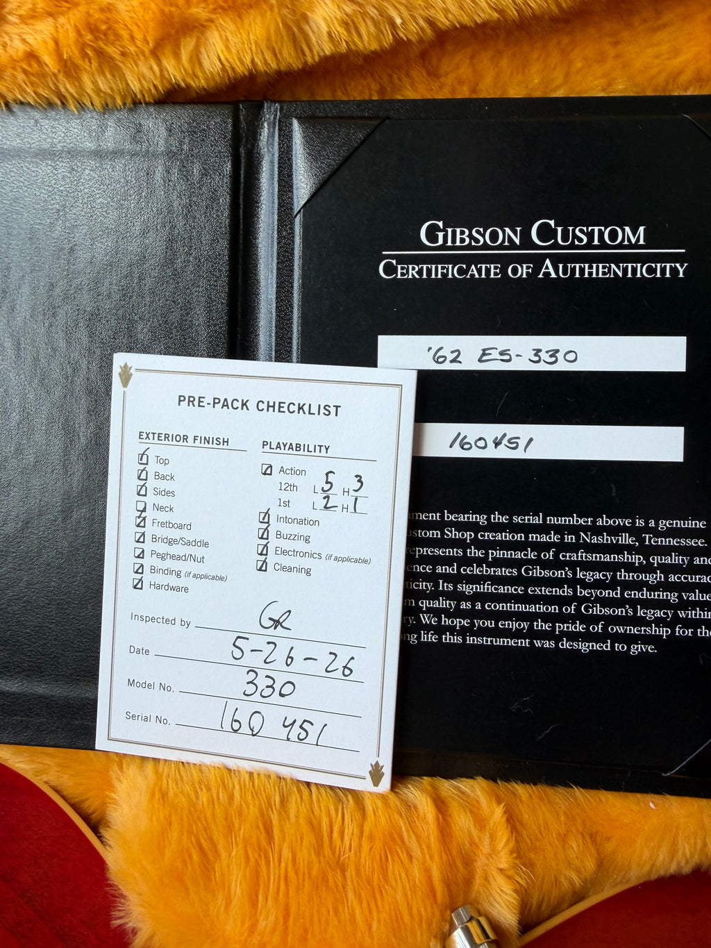 2026 Gibson Custom Shop ES-330 ‘62 - Cherry Red