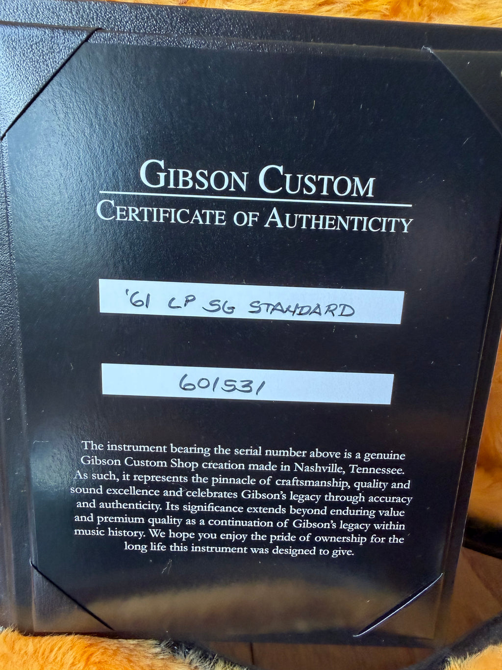 2026 Gibson Custom Shop ‘61 Les Paul SG Standard Stop Tail VOS - Cherry Red