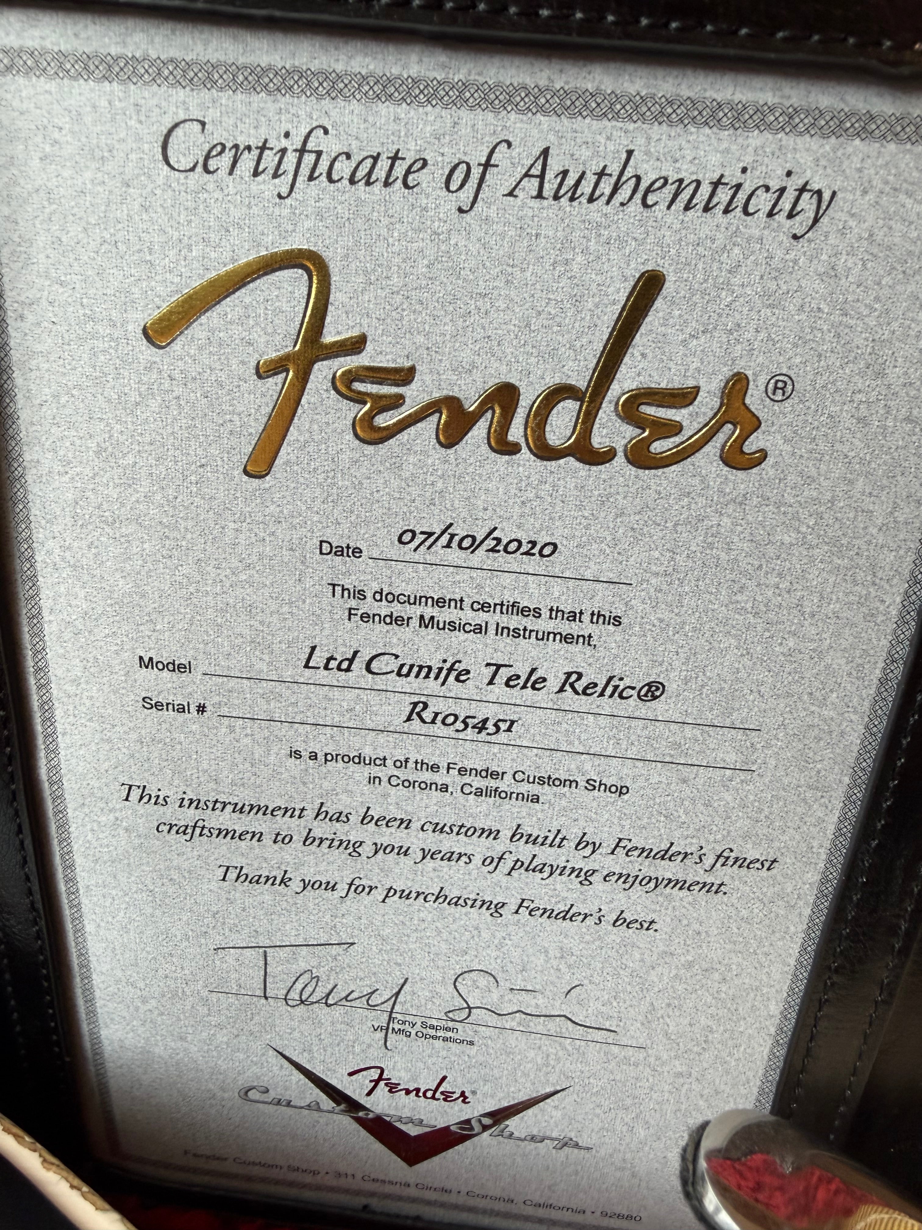 2020 Fender Custom Shop Tele Cunife Limited Edition Heavy Relic - Aged White Blonde