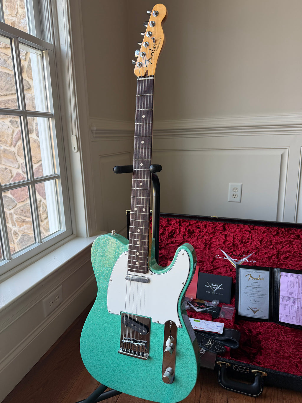 2025 Fender Custom Shop Telecaster W25 Custom Deluxe Limited Edition NOS - Seafoam Green Sparkle - Image 4