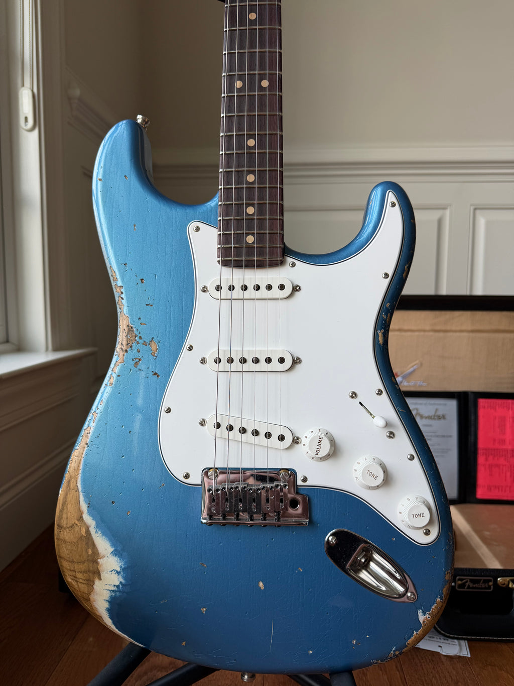 2025 Fender Custom Shop Stratocaster Custom Deluxe SR25 Matching Headstock Heavy Relic - Aged Lake Placid Blue