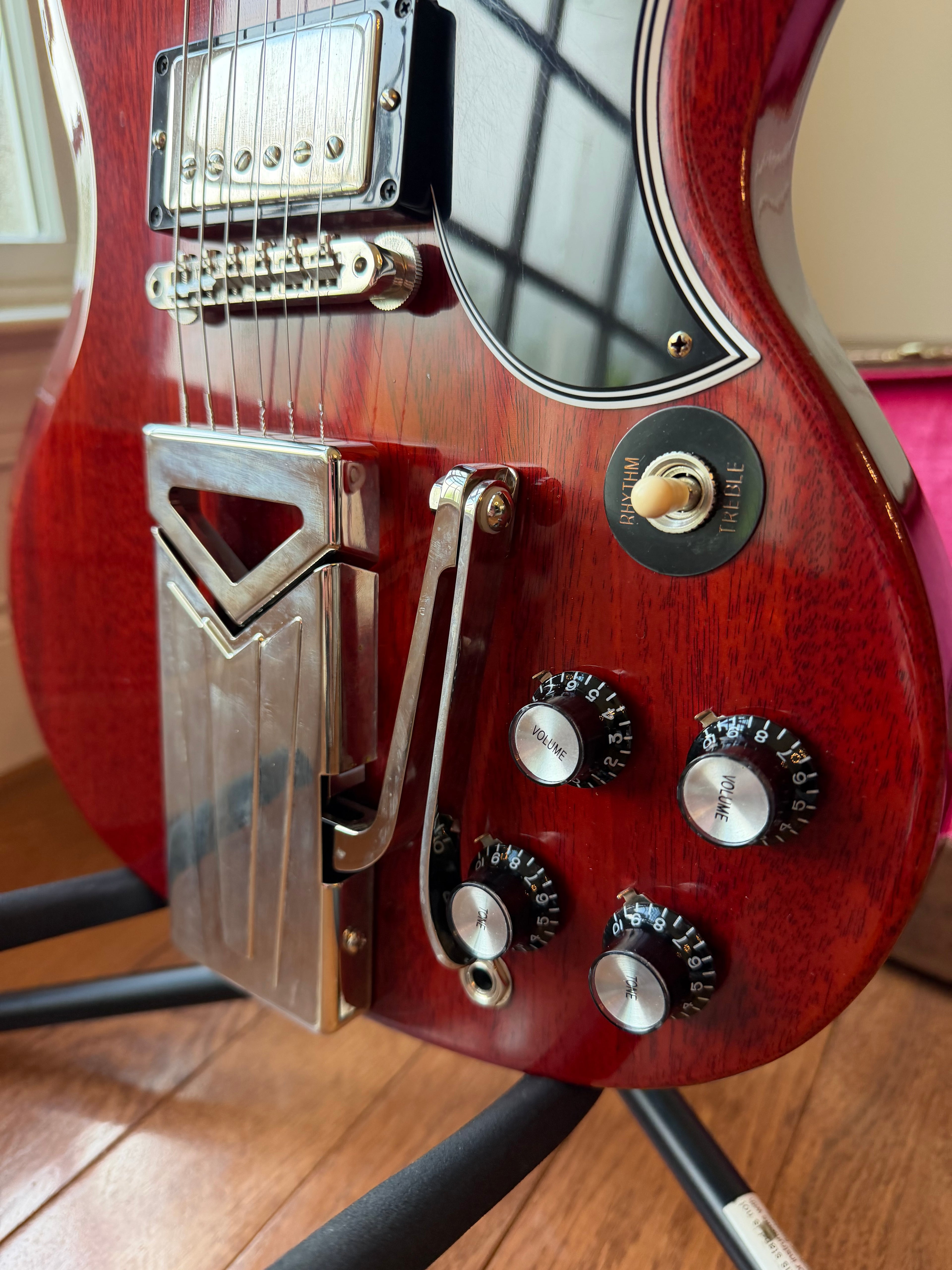 2021 Gibson Custom Shop ‘61 Les Paul SG 60th Anniversary Sideways Vibrola VOS - Cherry Red