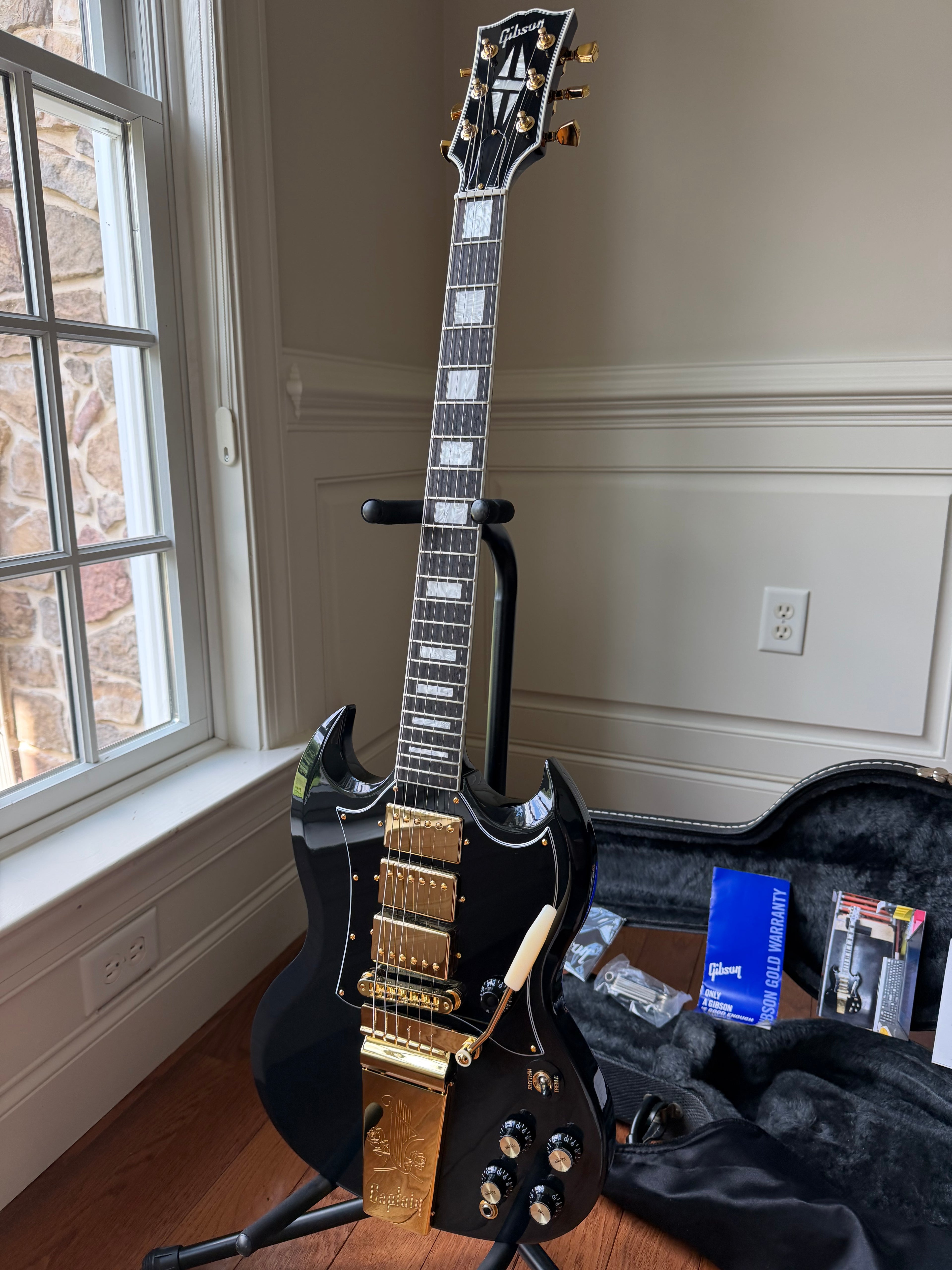 2020 Gibson Kirk Douglas SG Custom - Ebony Black
