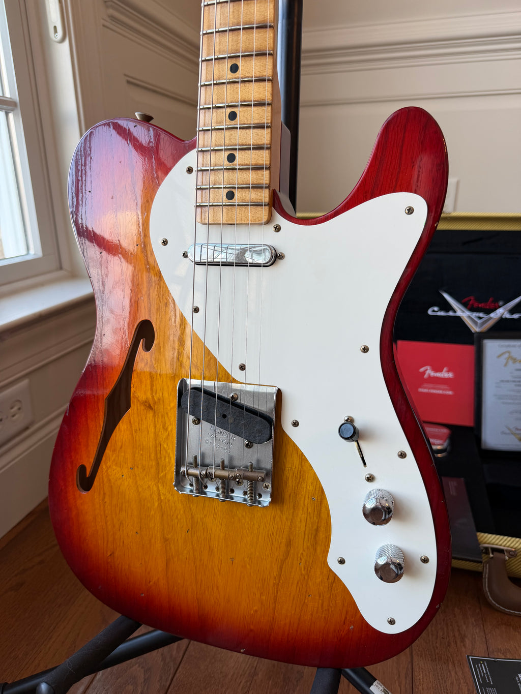 2025 Fender Custom Shop Telecaster Thinline W25 50s Journeyman - Aged Cherry Sunburst - Image 2