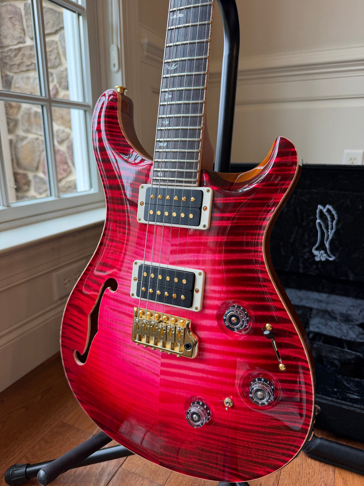2025 PRS Private Stock Custom 24 Semi-Hollow Piezo - Blood Red Glow