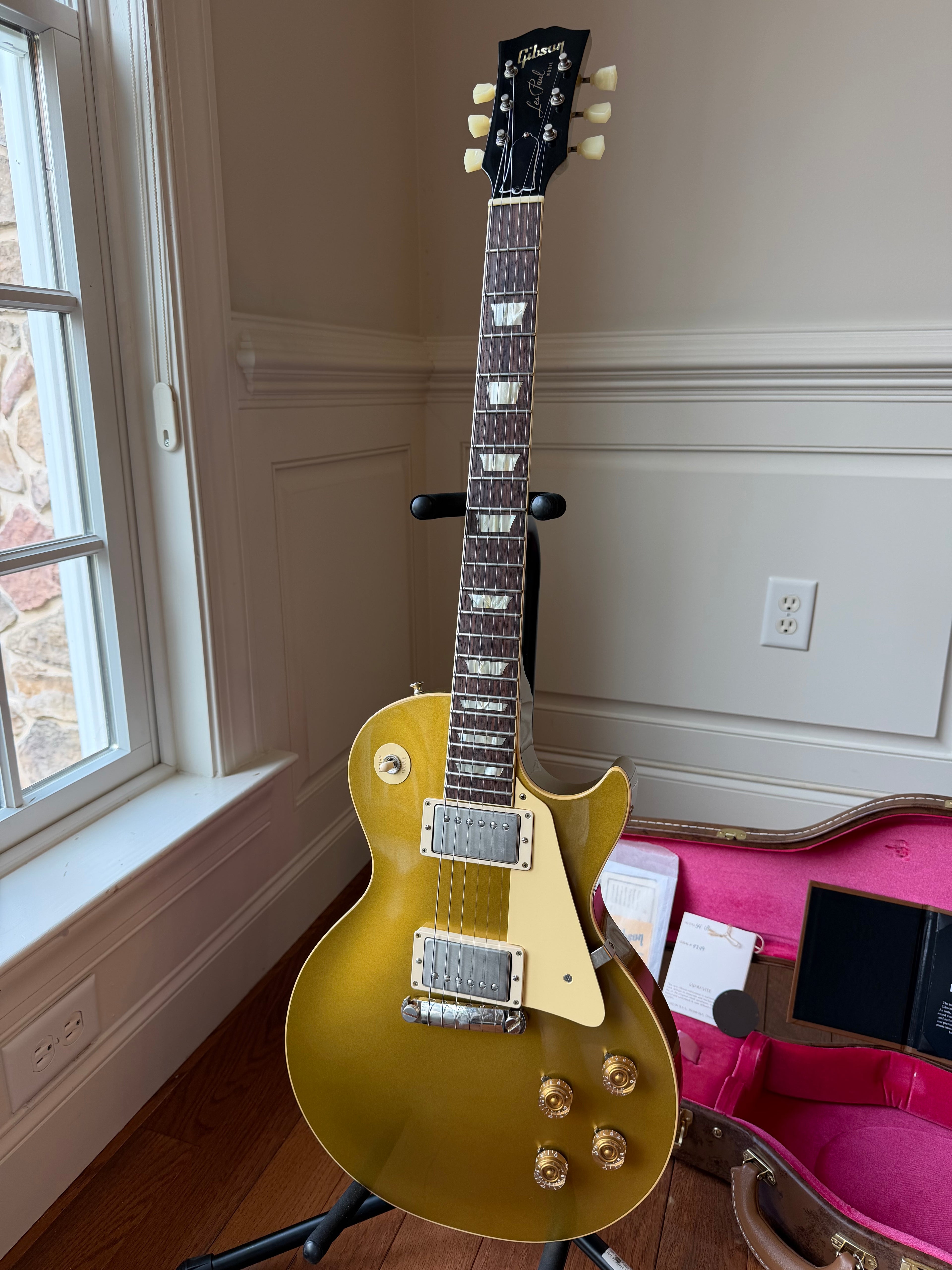 2022 Gibson Custom Shop M2M ‘54 Reissue R4 Les Paul Double Gold Stinger VOS - Gold Top