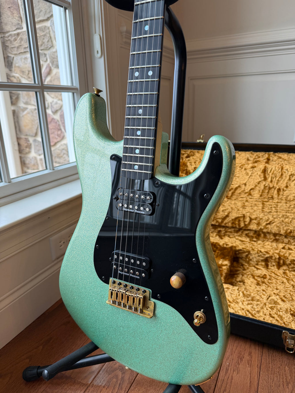 2015 Charvel Custom Shop So Cal - Seafoam Sparkle Nitro Platinum Pink Overspray