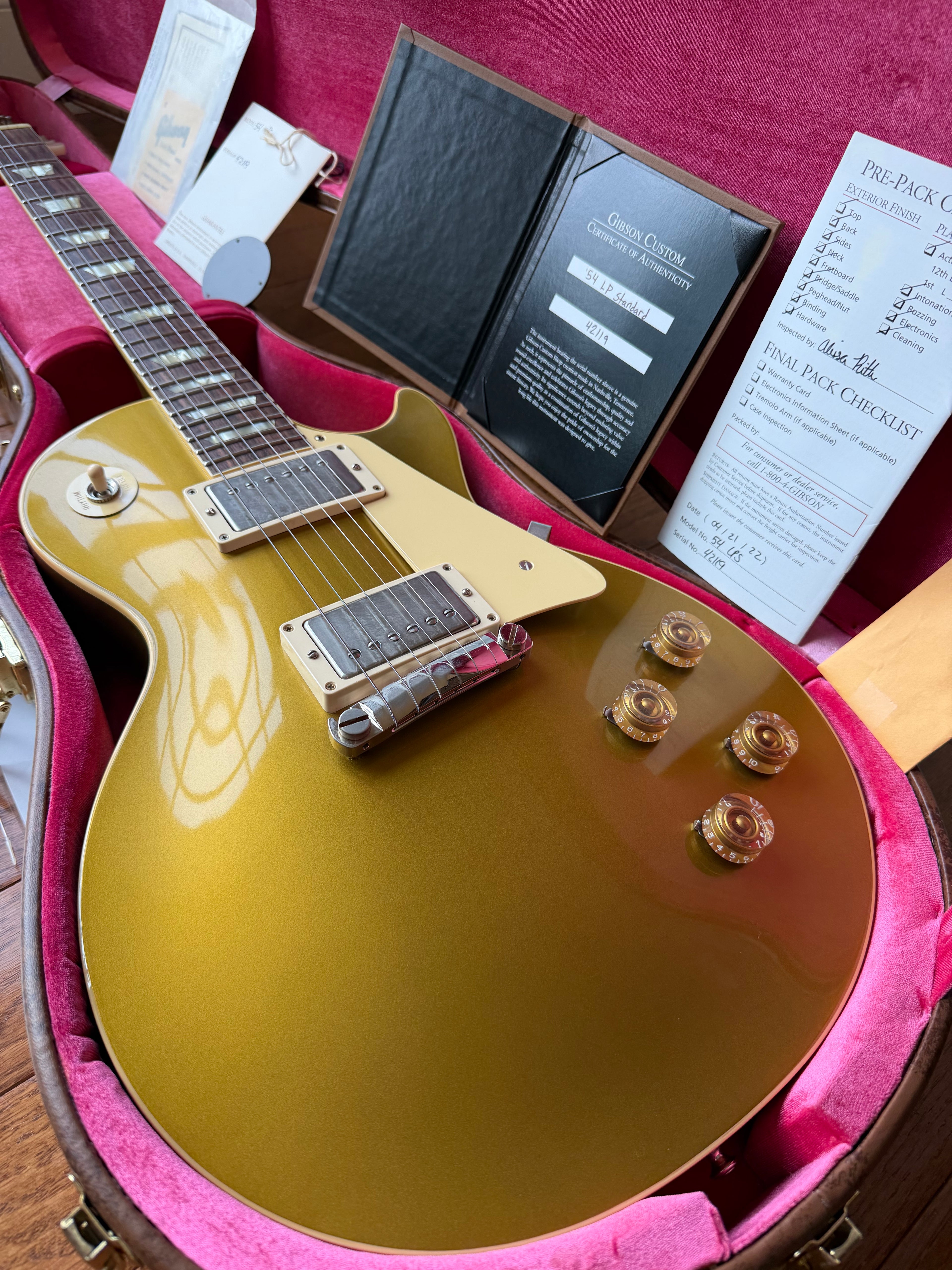 2022 Gibson Custom Shop M2M ‘54 Reissue R4 Les Paul Double Gold Stinger VOS - Gold Top