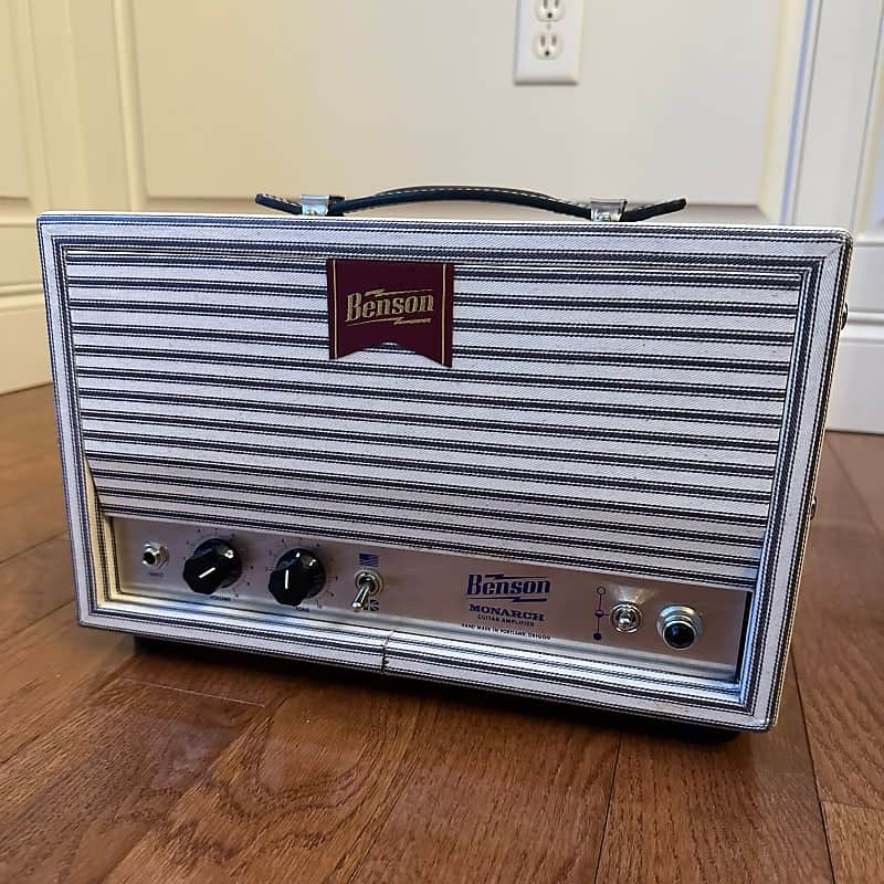 Benson Monarch Head - Oxblood Blue and White Pinstripes - Image 1