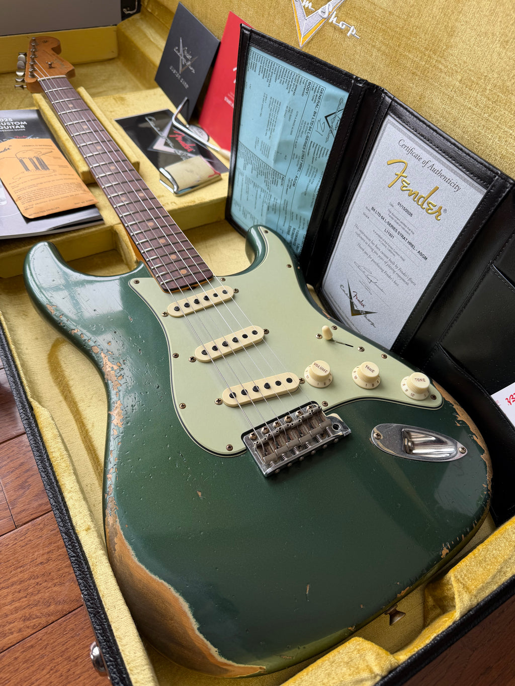 2026 Fender Custom Shop '64 Stratocaster L-Series Heavy Relic - Aged Sherwood Metallic Green - Image 1
