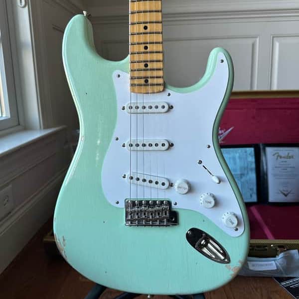 2025 Fender Custom Shop '54 Stratocaster B4 Fat LTD Relic 70th Anniversary - Super Faded Aged Surf Green