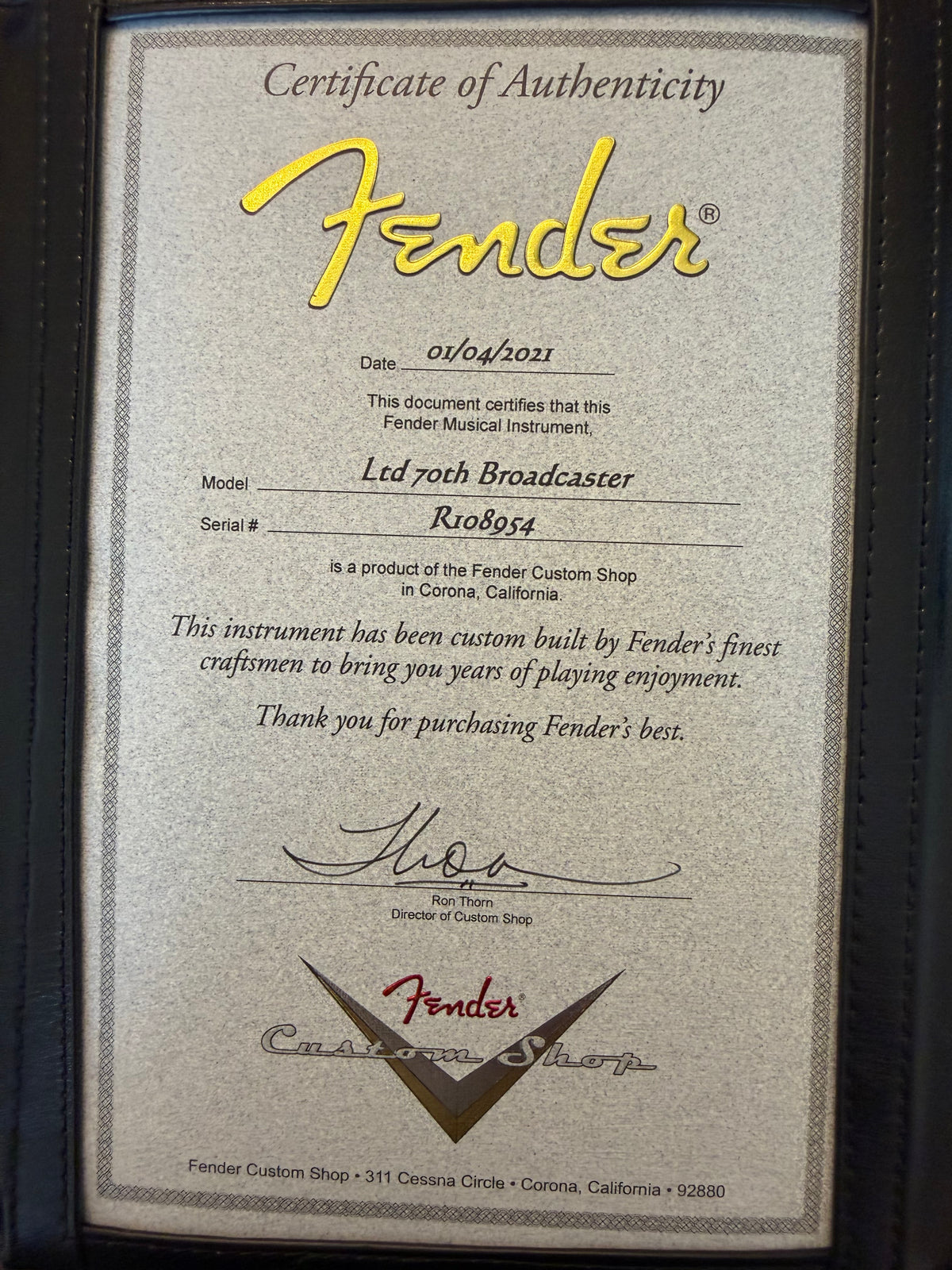 2021 Fender Custom Shop ‘51 70th Anniversary Broadcaster Telecaster Relic - Nocaster Blonde