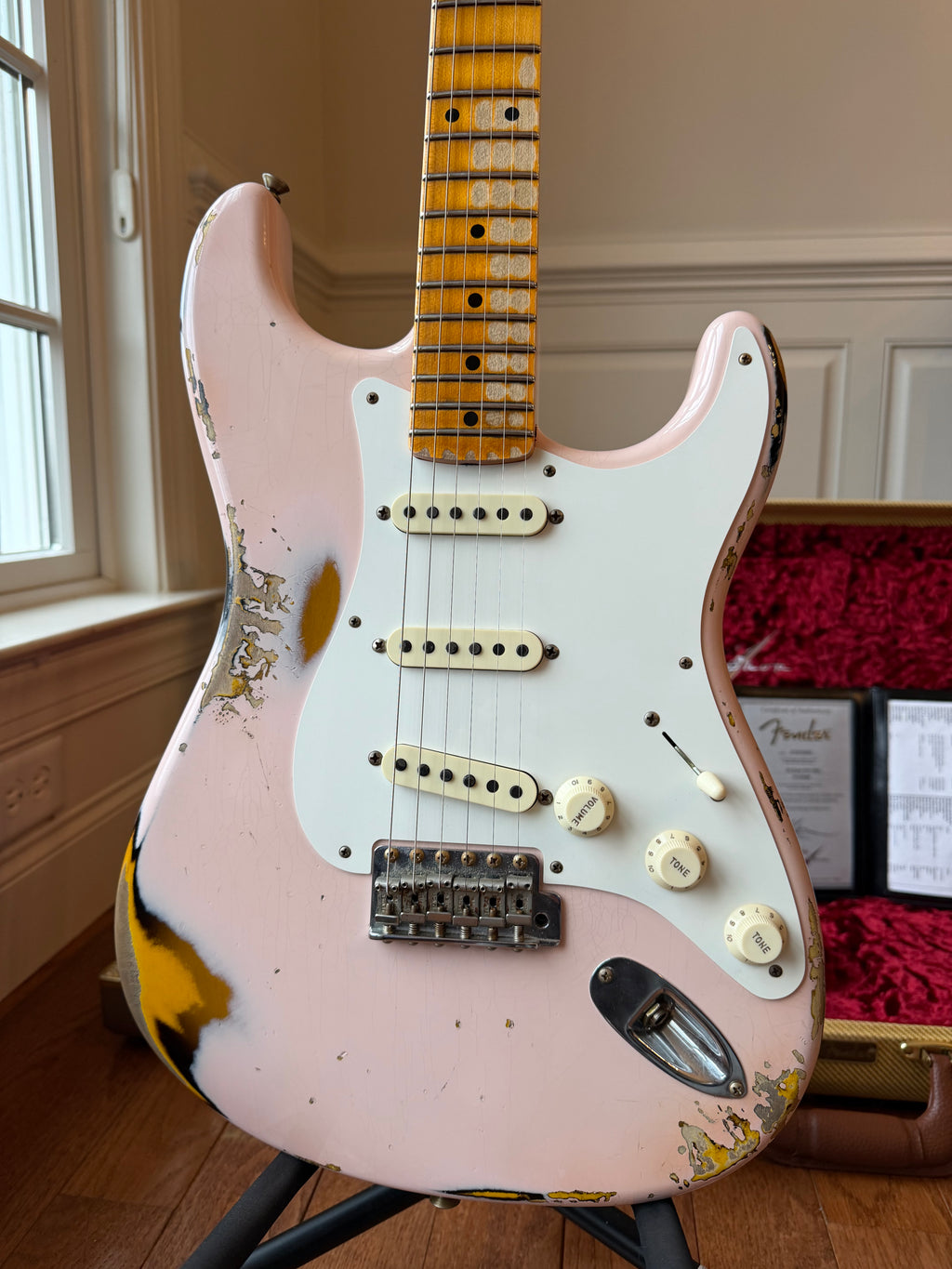 2022 Fender Custom Shop '56 Stratocaster Heavy Relic - Shell Pink Over 2 Color Sunburst - Image 2