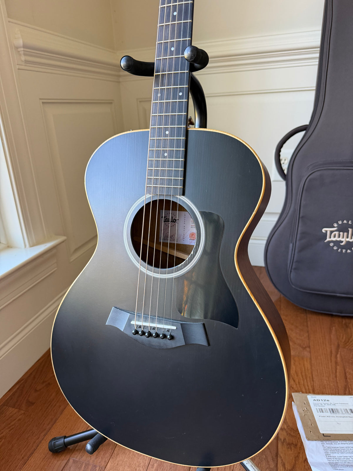 2020 Taylor AD12e Prototype Spruce Top Ovangkol Back and Sides American Dream - Ebony Black