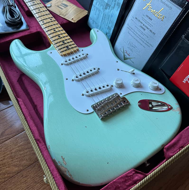 2025 Fender Custom Shop '54 Stratocaster B4 Fat LTD Relic 70th Anniversary - Super Faded Aged Surf Green