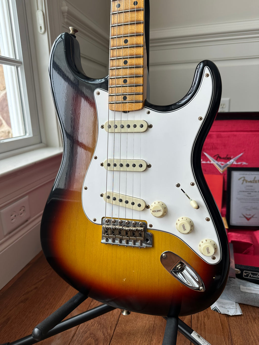 2023 Fender Custom Shop Postmodern Stratocaster Journeyman Maple - Bleached 3 Tone Sunburst - Image 2
