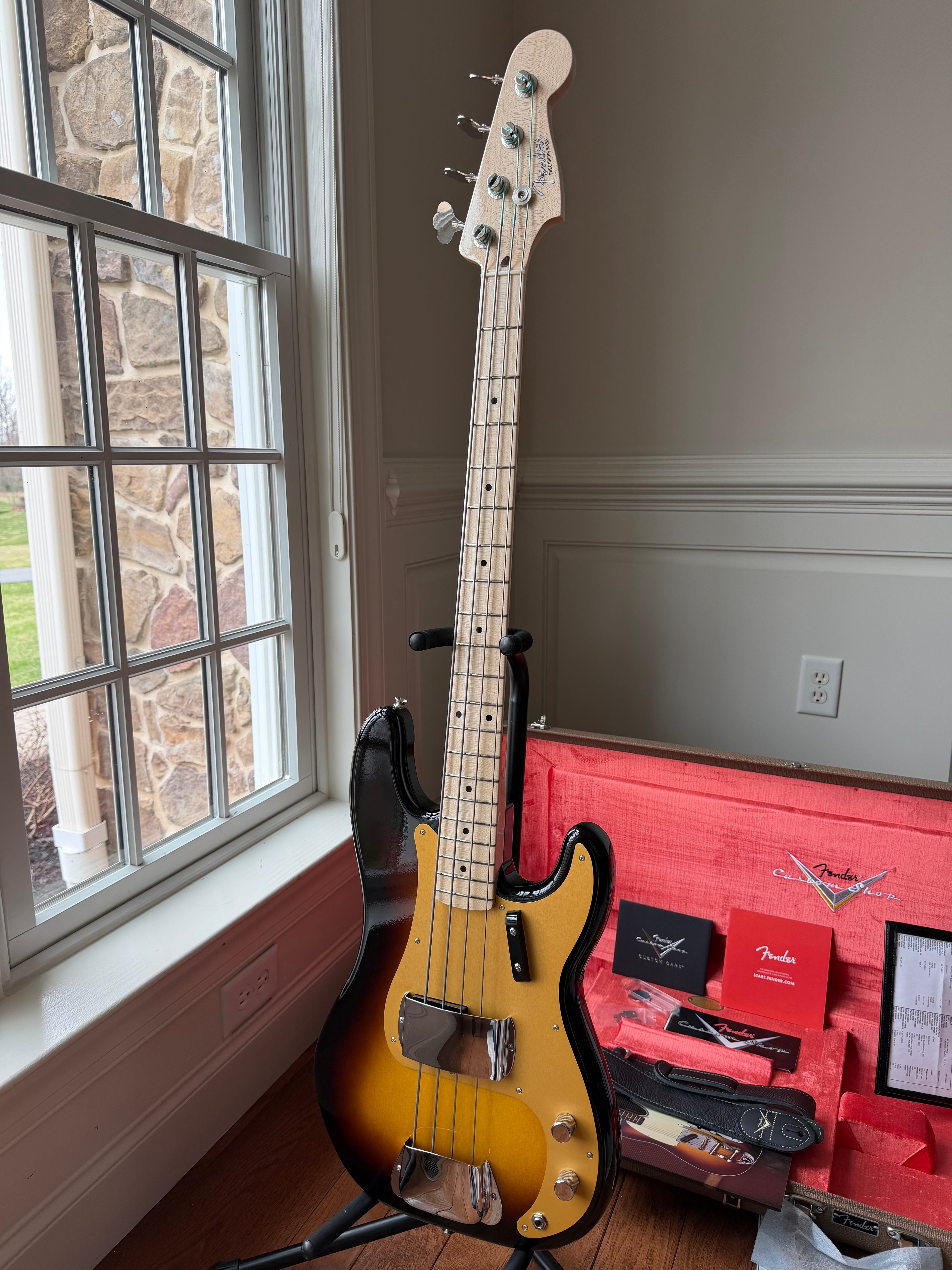 2025 Fender Custom Shop '57 Precision Bass Vintage Custom Time Capsule TCP - Wide Fade 2 Color Sunburst - Image 3