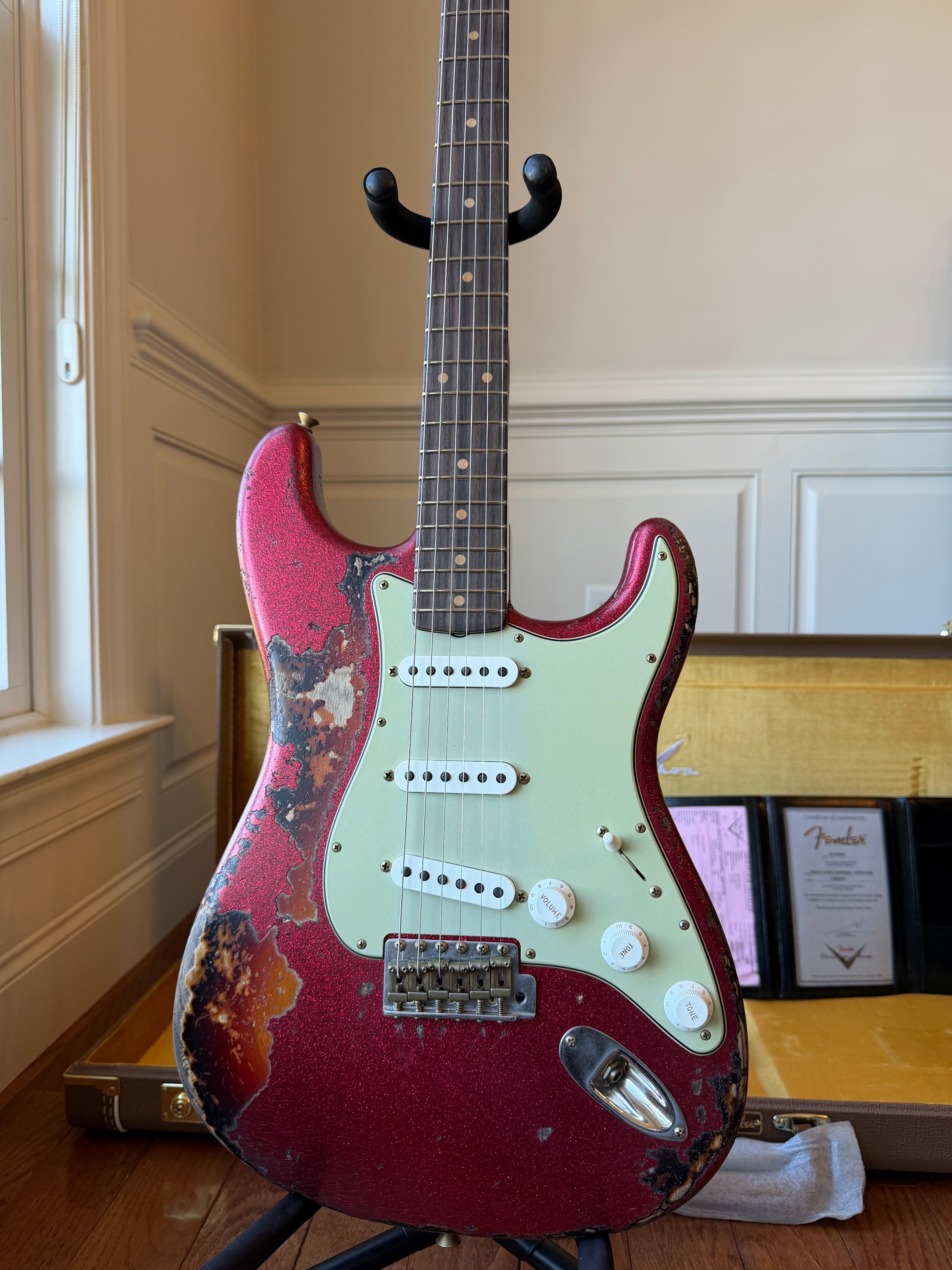 2026 Fender Custom Shop ‘61 Stratocaster SR25 Super Heavy Relic - Red Sparkle over 3 Tone Sunburst