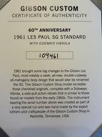 2021 Gibson Custom Shop ‘61 Les Paul SG 60th Anniversary Sideways Vibrola VOS - Cherry Red
