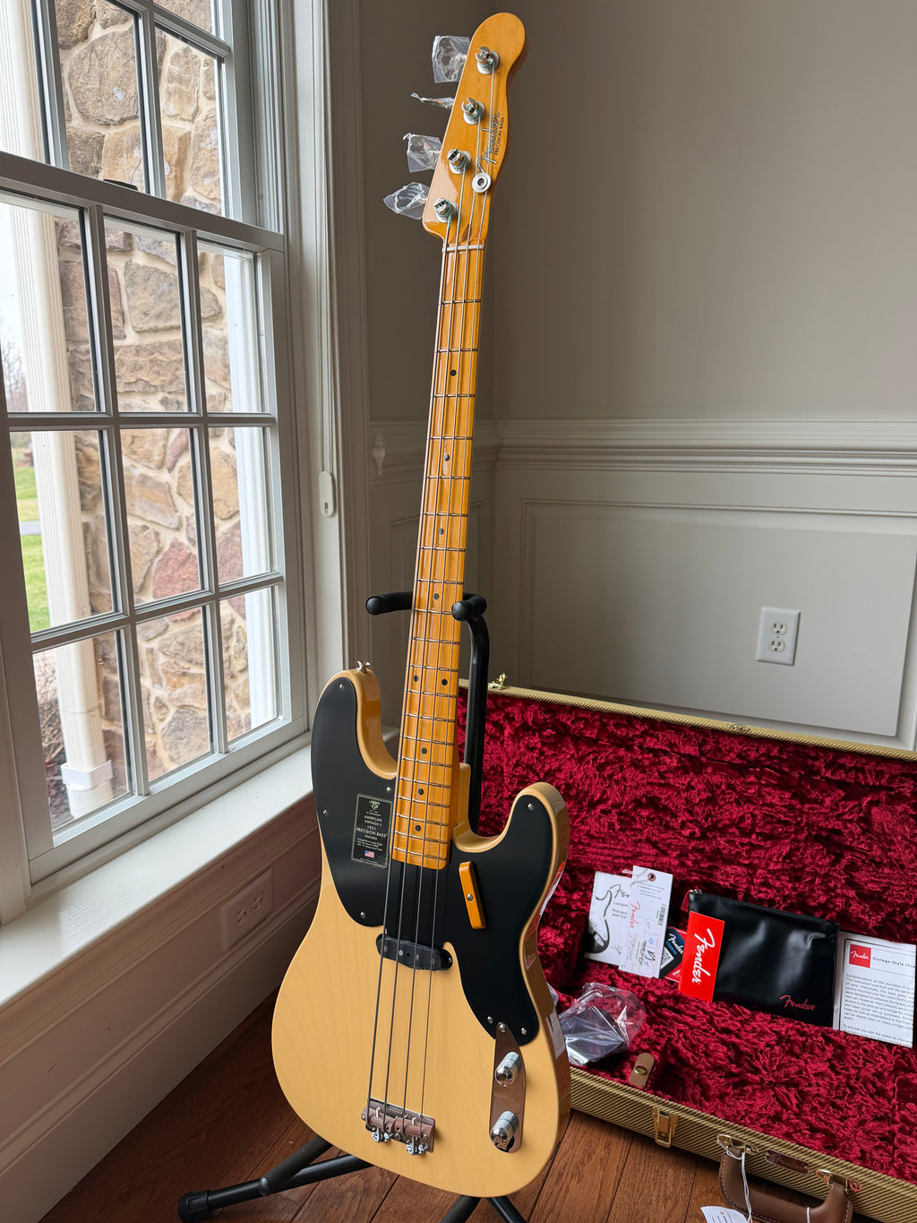 2026 Fender 75 Anniversary American Vintage II '51 Precision Bass - Butterscotch Blonde - Image 5