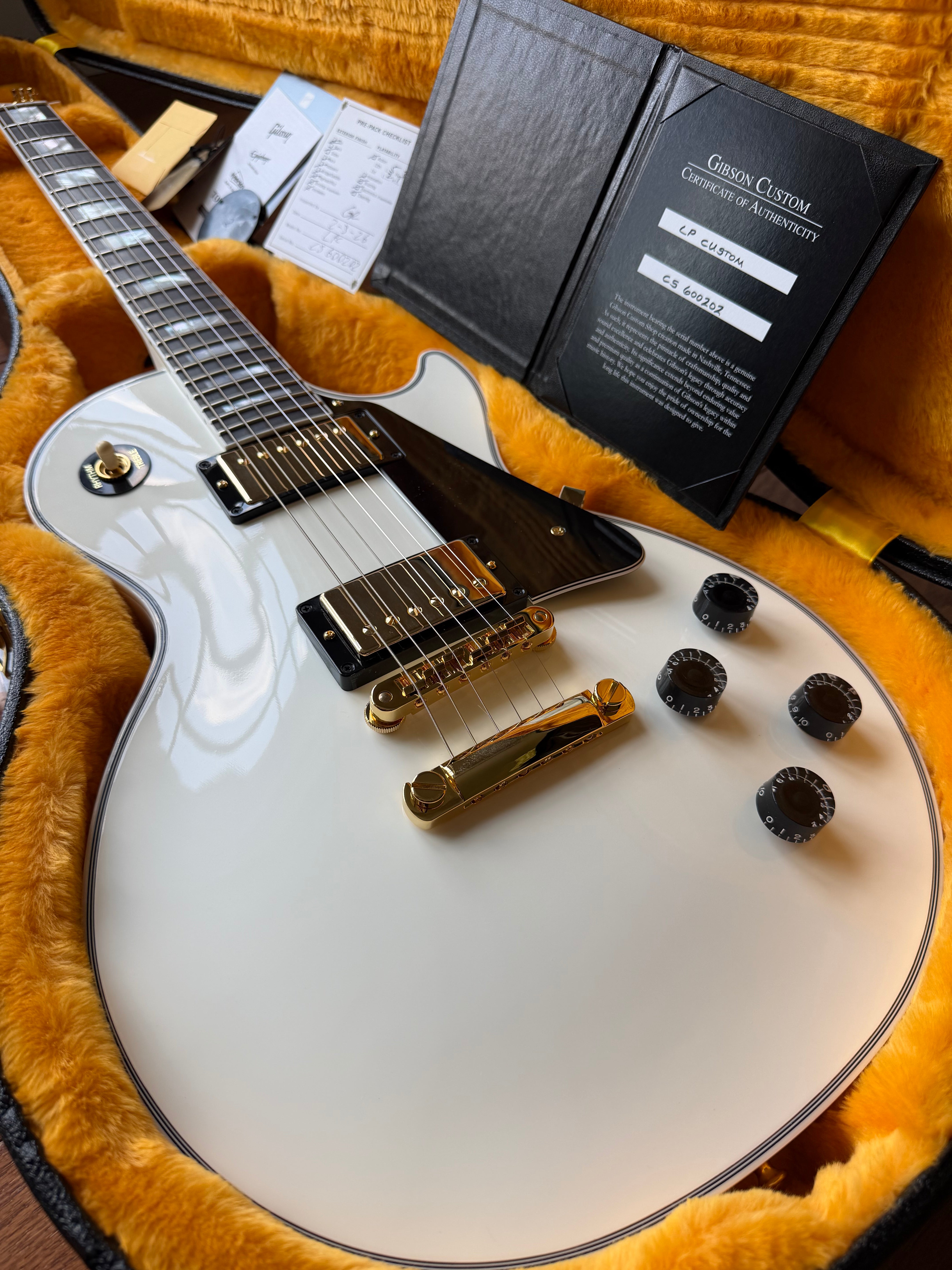 2026 Gibson Custom Shop Les Paul Custom Ebony Fretboard - Alpine White