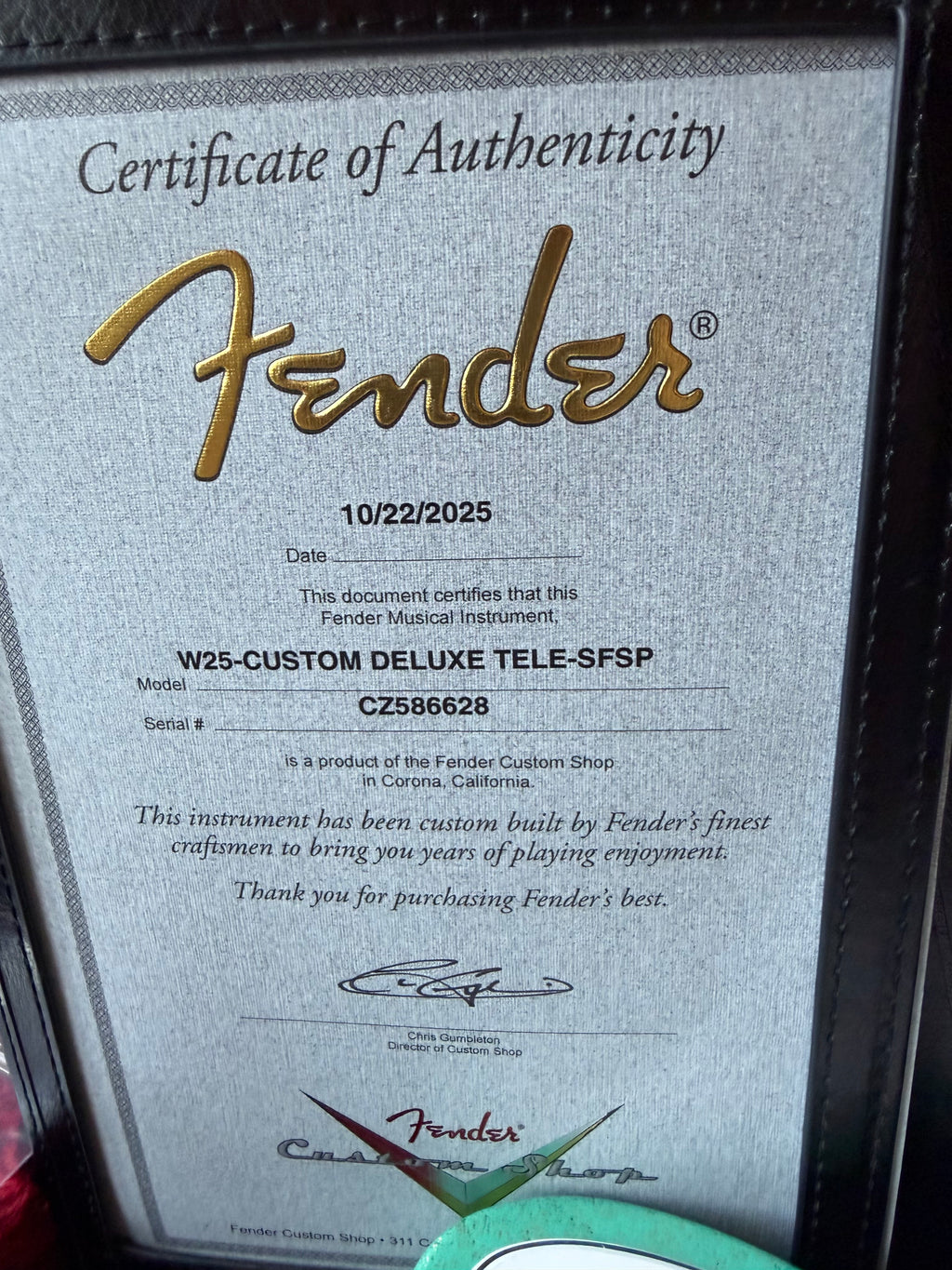 2025 Fender Custom Shop Telecaster W25 Custom Deluxe Limited Edition NOS - Seafoam Green Sparkle - Image 20