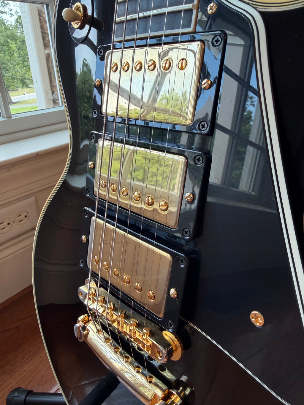 2023 Gibson Custom Shop Les Paul Custom ‘57 Reissue 3 Pickup Black Beauty - Ebony Black