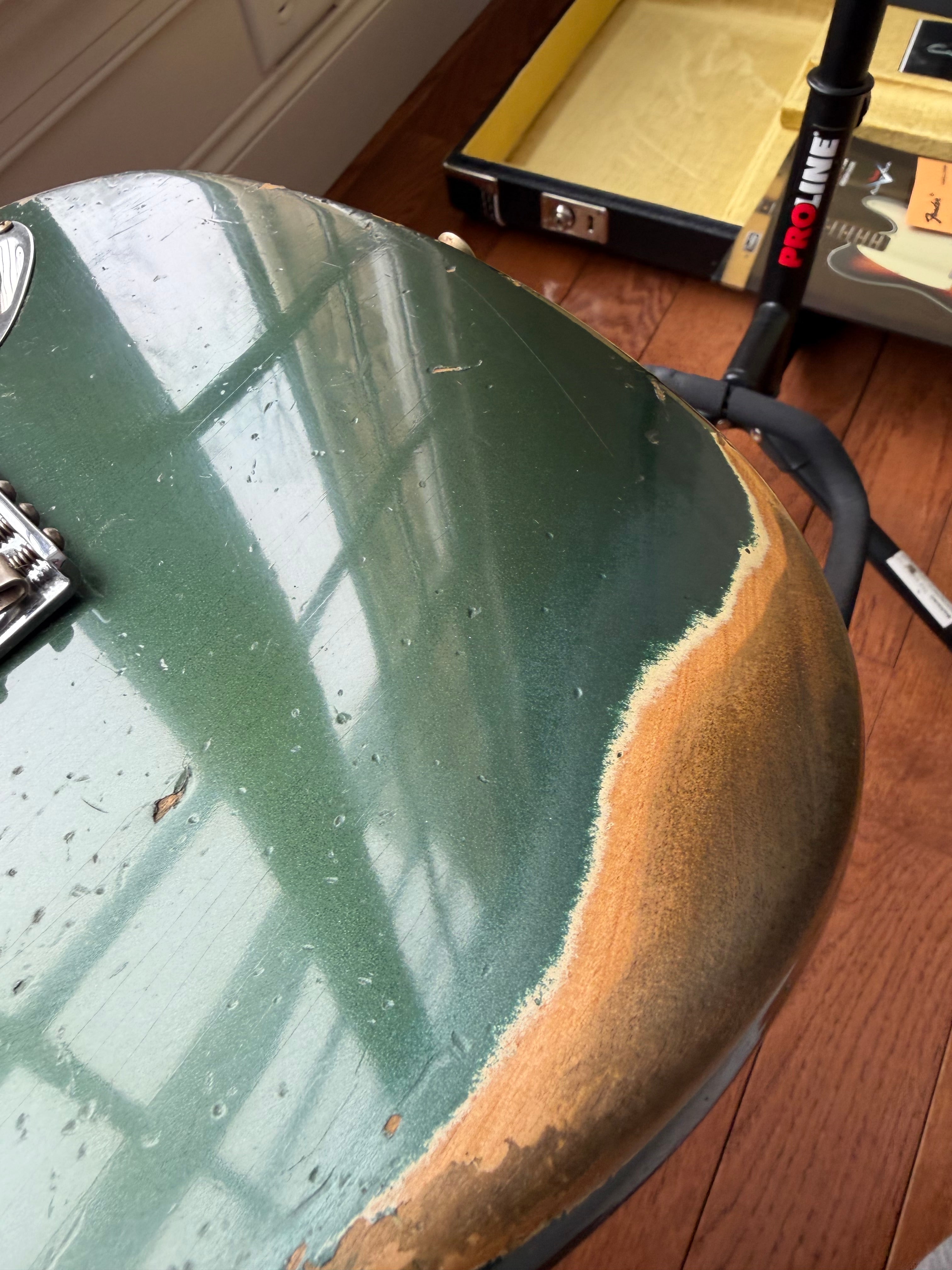 2026 Fender Custom Shop '64 Stratocaster L-Series Heavy Relic - Aged Sherwood Metallic Green - Image 15