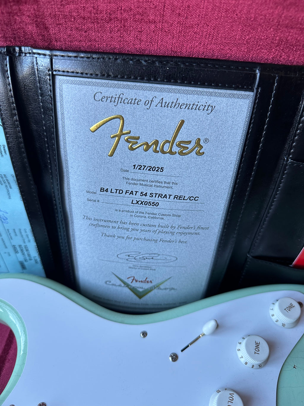 2025 Fender Custom Shop '54 Stratocaster B4 Fat LTD Relic CC - Super Faded Aged Surf Green - Image 19