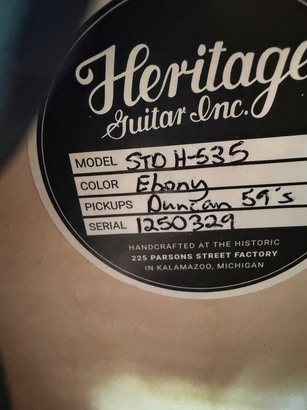 2025 Heritage H-535 Standard - Ebony Black