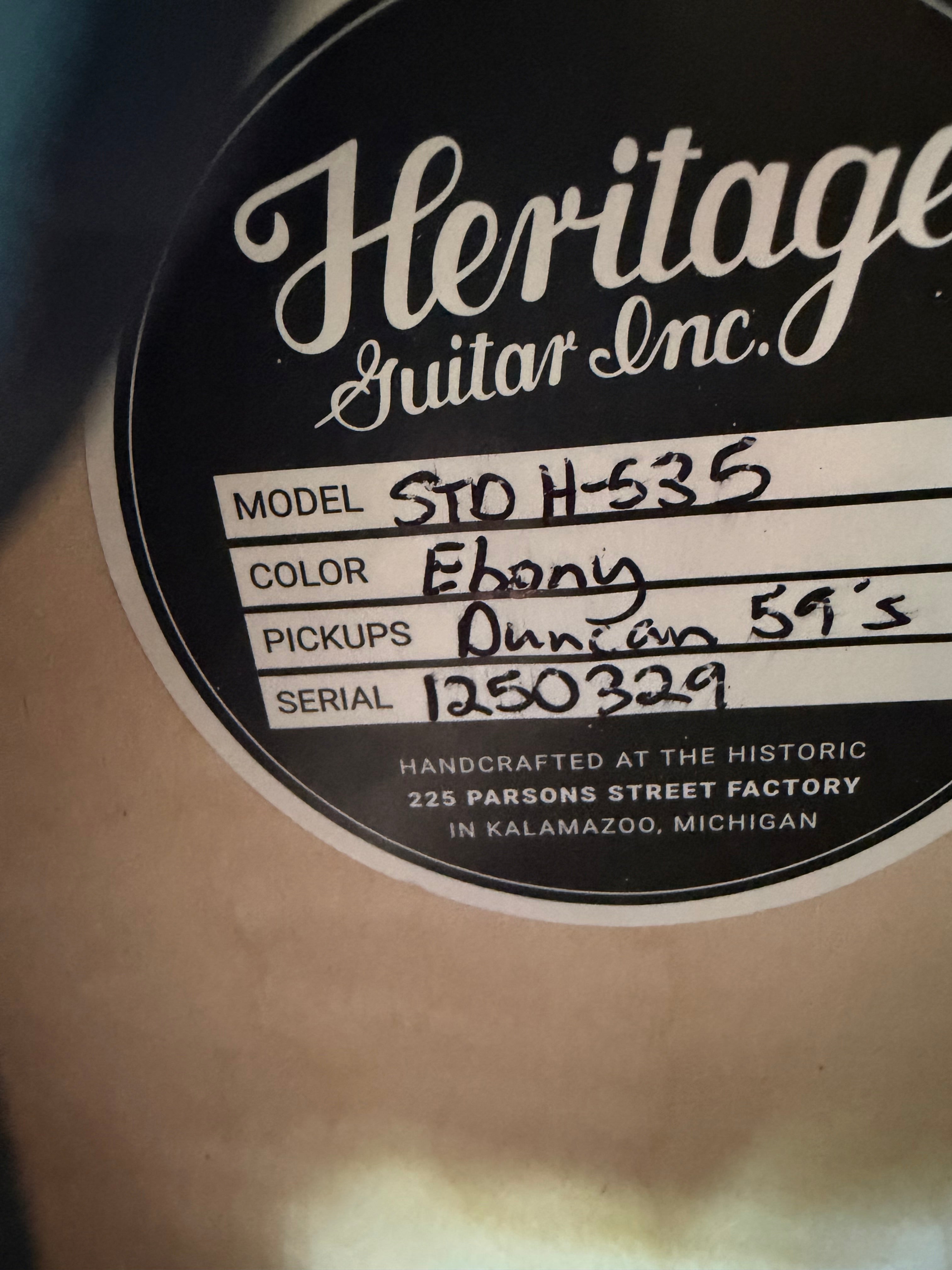 2025 Heritage H-535 Standard - Ebony Black