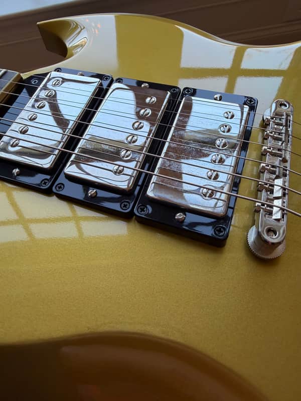 2020 Gibson Custom Shop SG Standard 3 Pickup Double Gold Factory Stinger - Gold Top