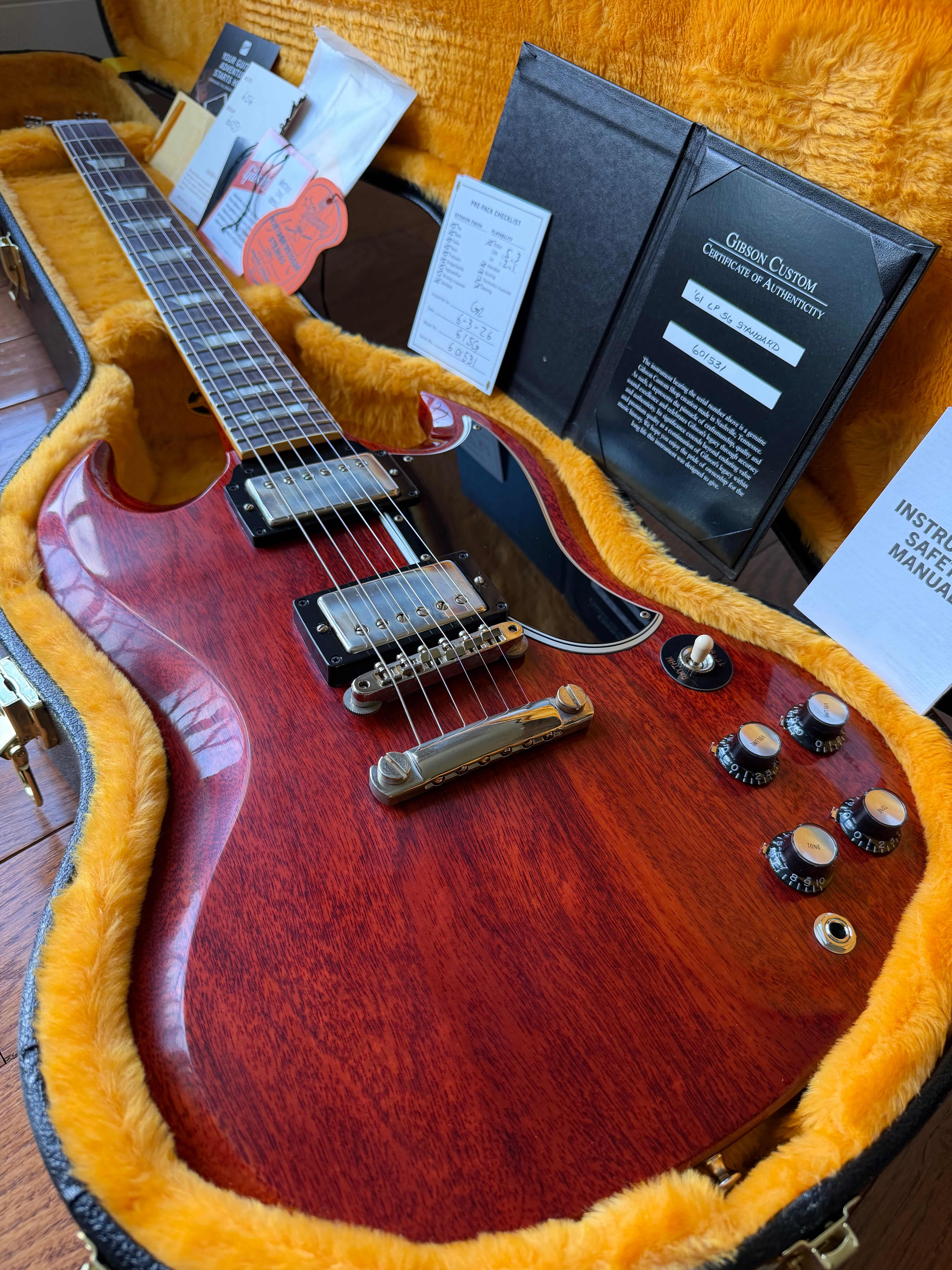2026 Gibson Custom Shop ‘61 Les Paul SG Standard Stop Tail VOS - Cherry Red