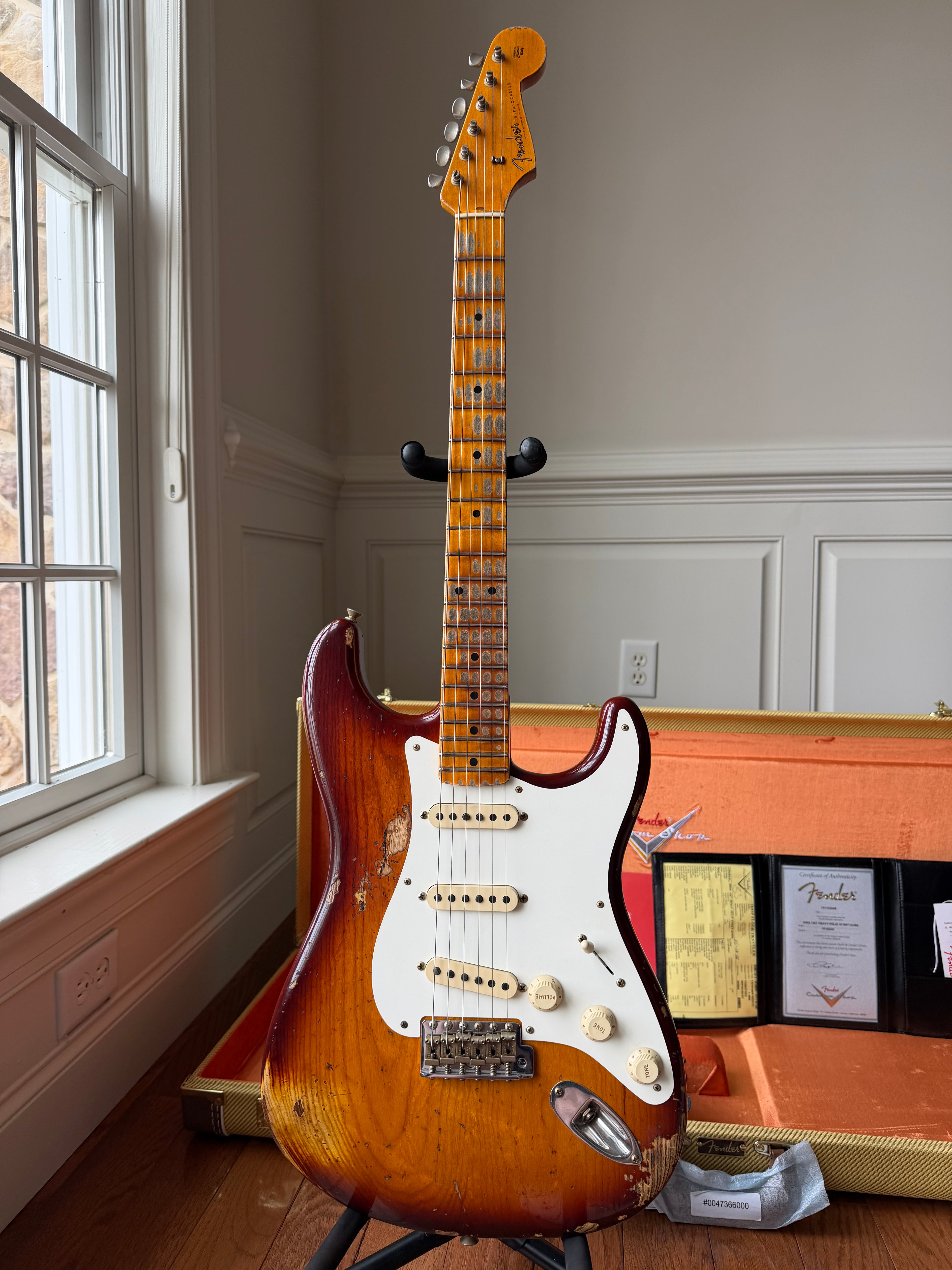 2026 Fender Custom Shop '57 Stratocaster SR25 Heavy Relic - Aged Violin Burst - Image 4