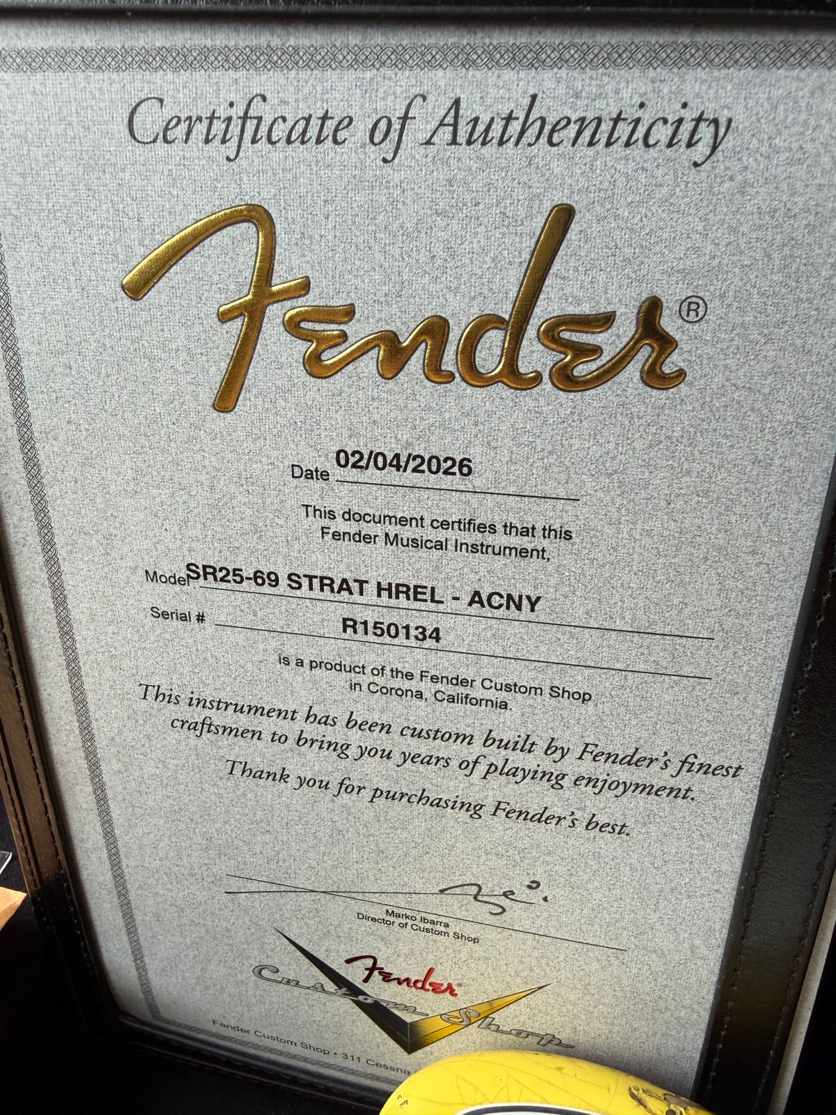 2026 Fender Custom Shop ‘69 Stratocaster SR25 Heavy Relic Matching Reverse Headstock - Aged Canary Yellow