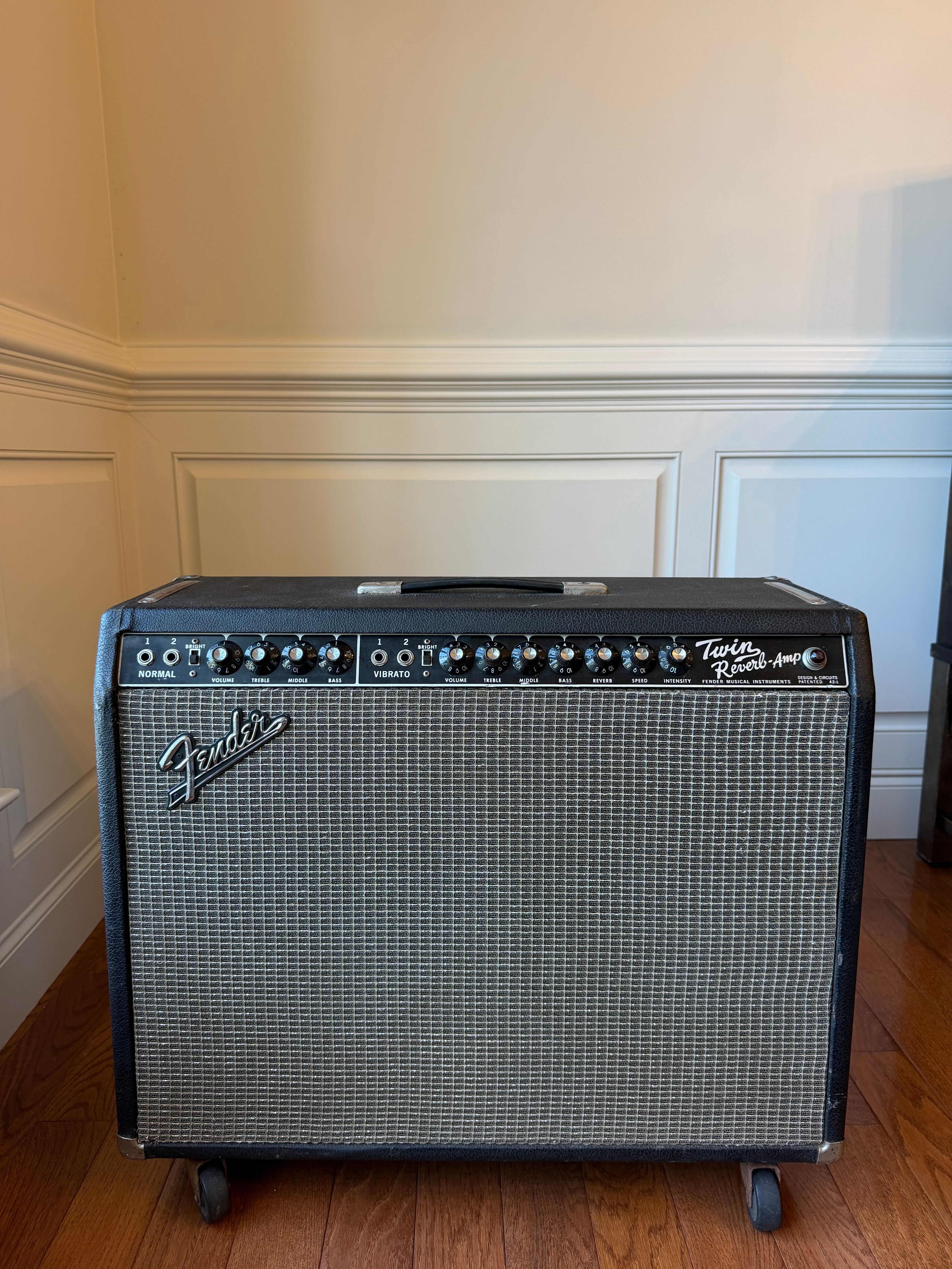 1965 Fender Twin Reverb Blackface Guitar Amp Combo