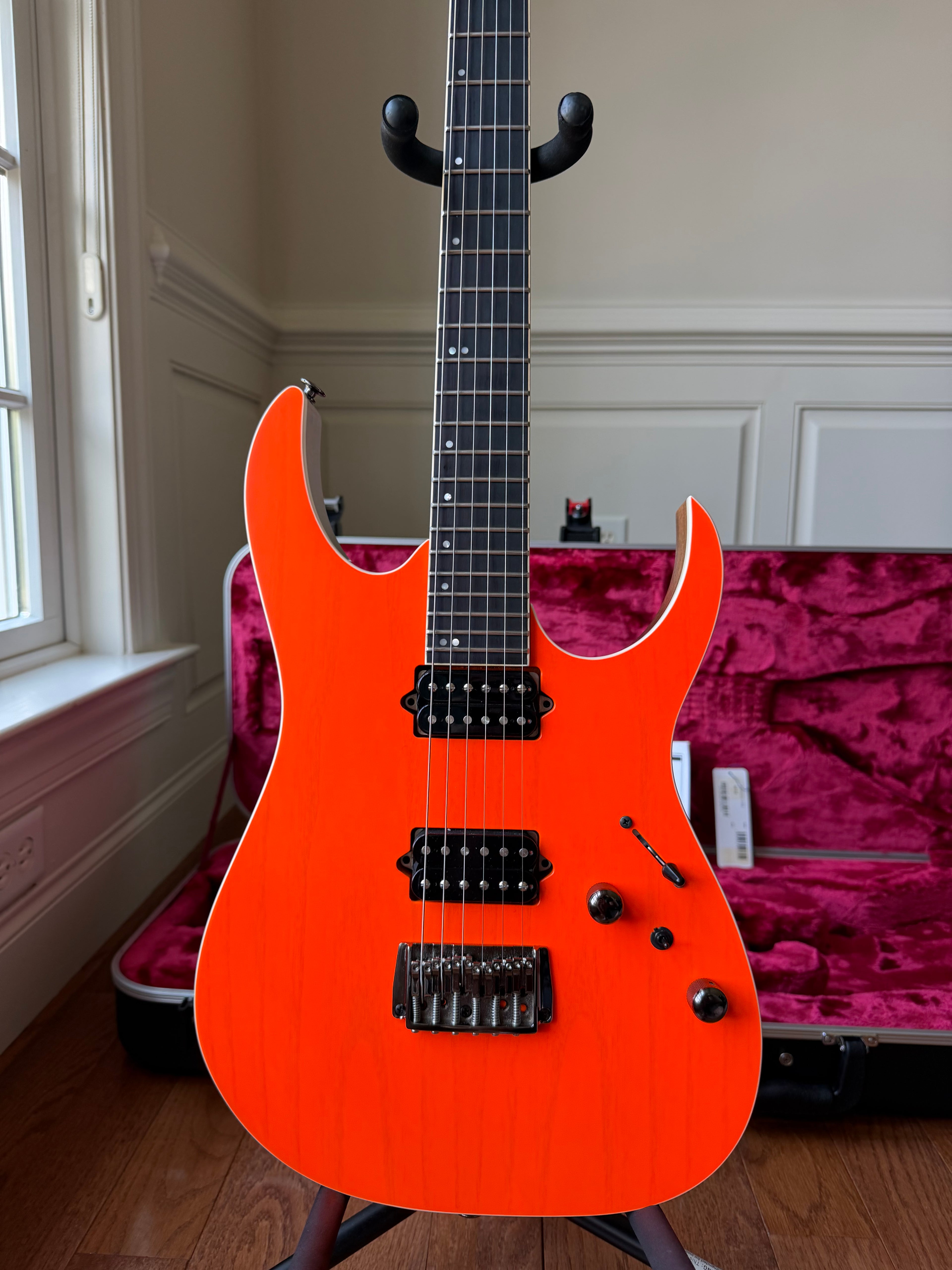 2025 Ibanez RG Prestige RGR5221 - Transparent Fluorescent Orange