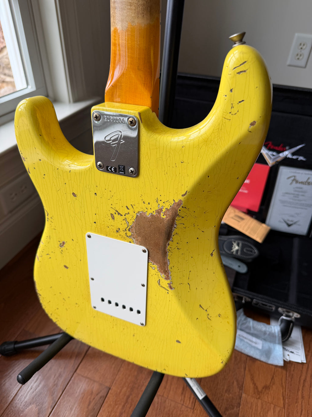 2026 Fender Custom Shop ‘69 Stratocaster SR25 Heavy Relic Matching Reverse Headstock - Aged Canary Yellow