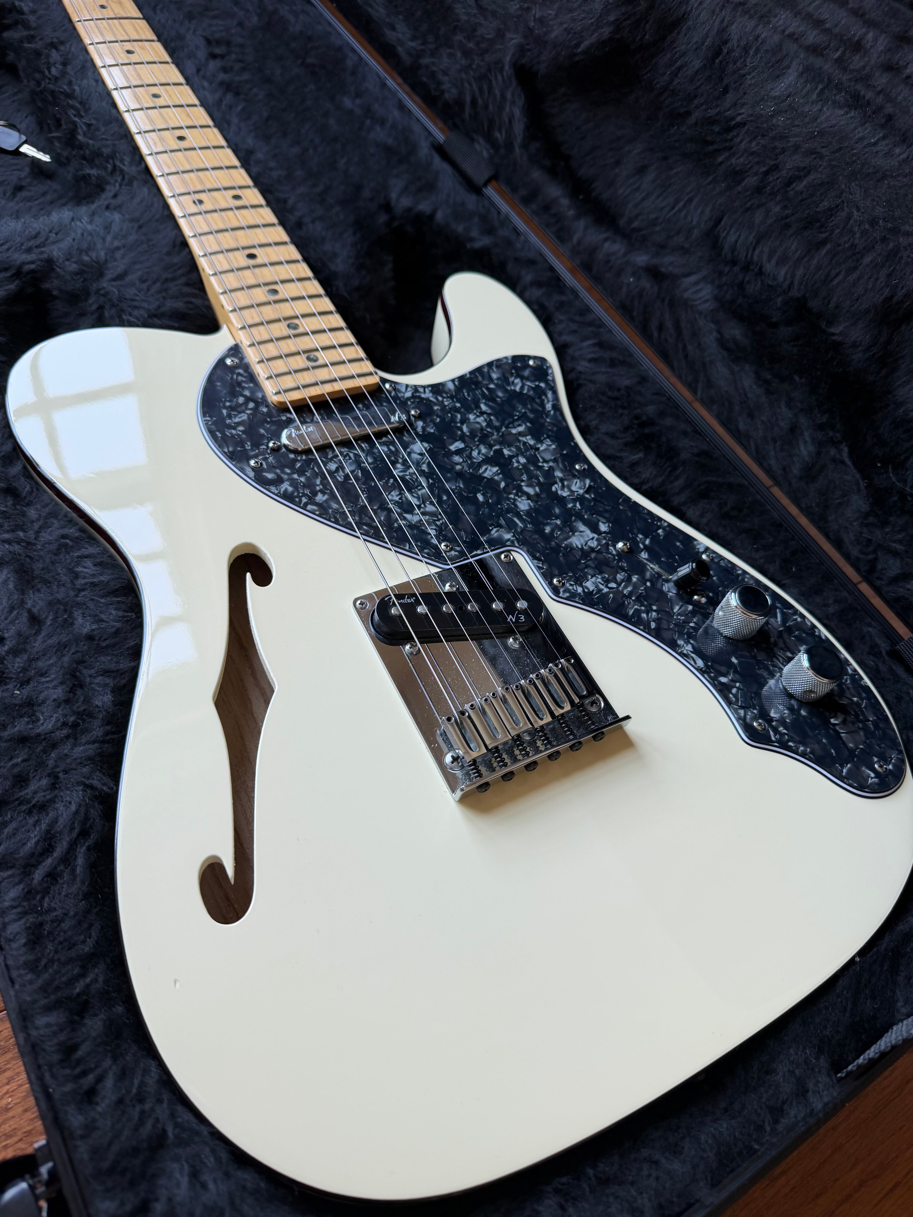 2013 Fender American Deluxe Telecaster Thinline - Olympic White - Image 2