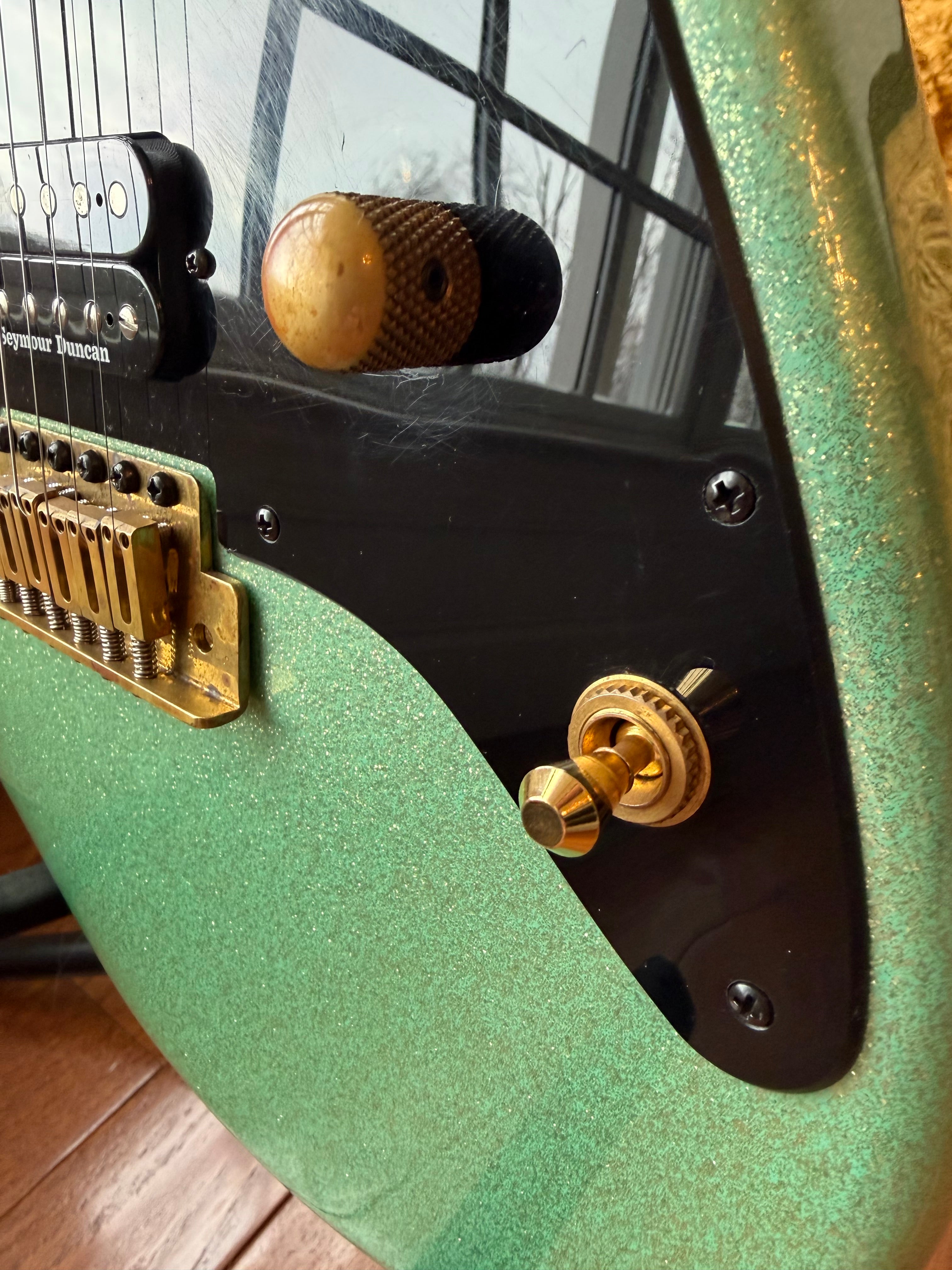 2015 Charvel Custom Shop So Cal - Seafoam Sparkle Nitro Platinum Pink Overspray